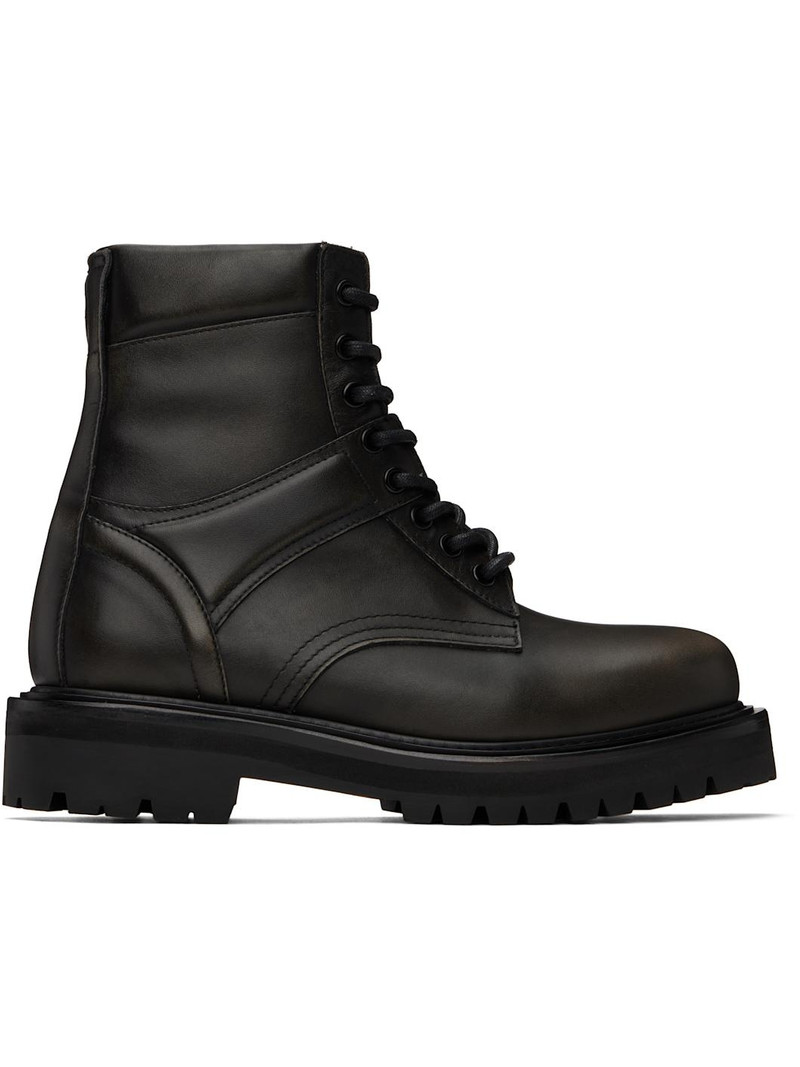 Black Vibram Sole Military Boots 1