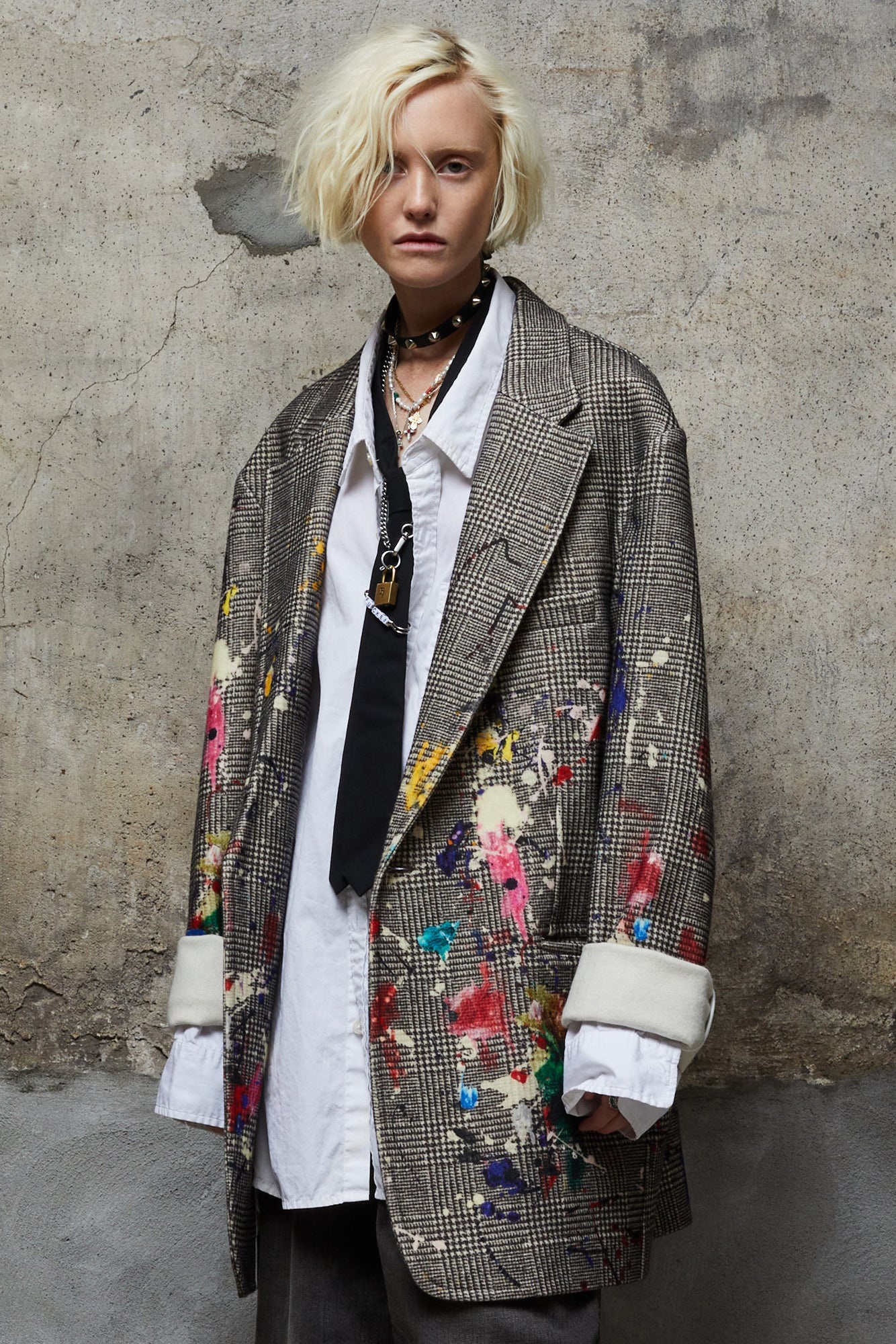 PAINT SPLATTER RAGGED BLAZER - PRINCE OF WALES - 1