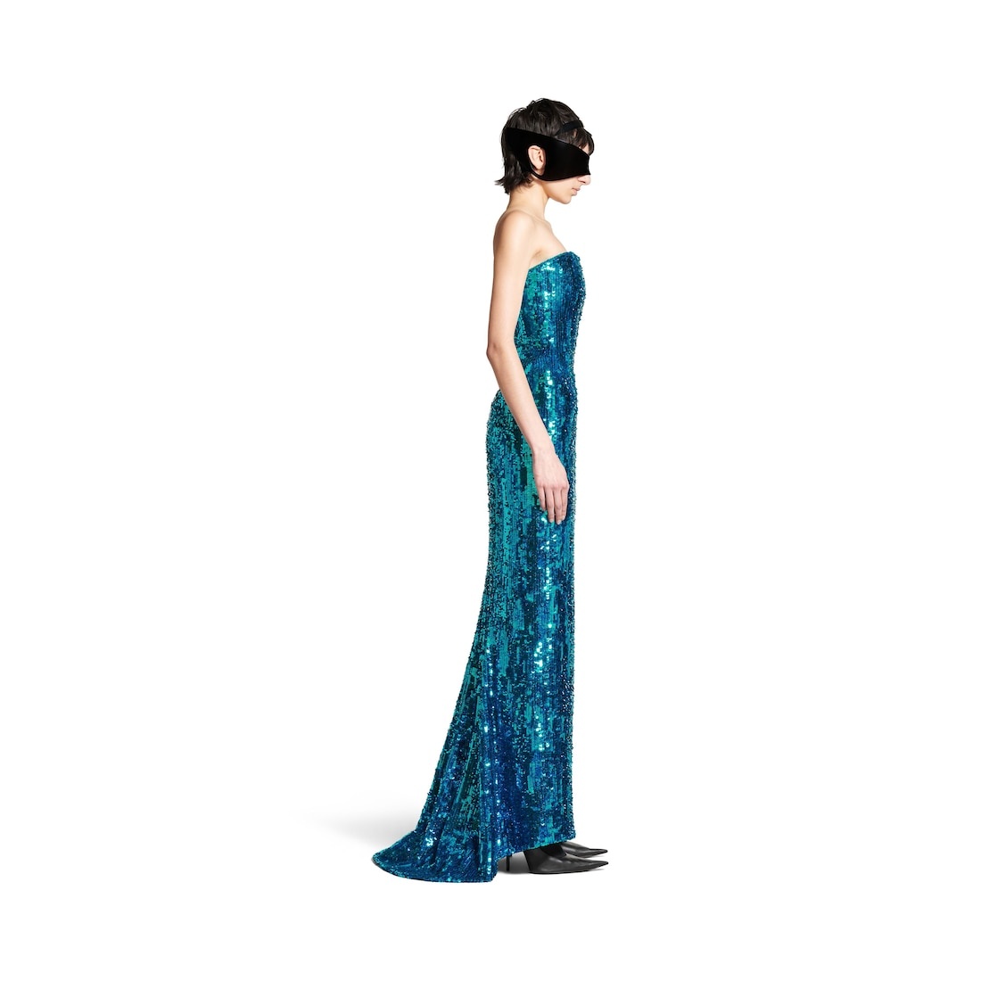 Women's Bustier Gown in Turquoise - 3