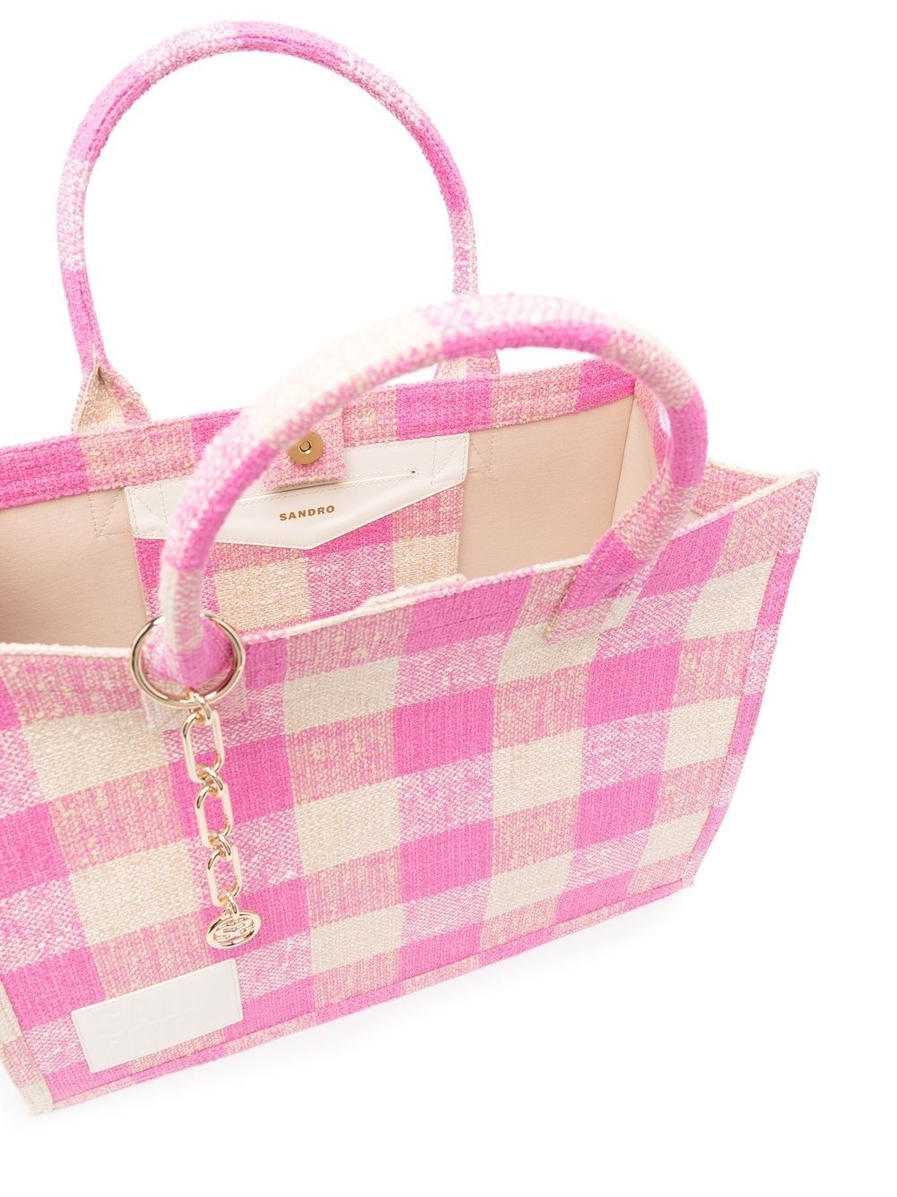 check-pattern tote bag - 6