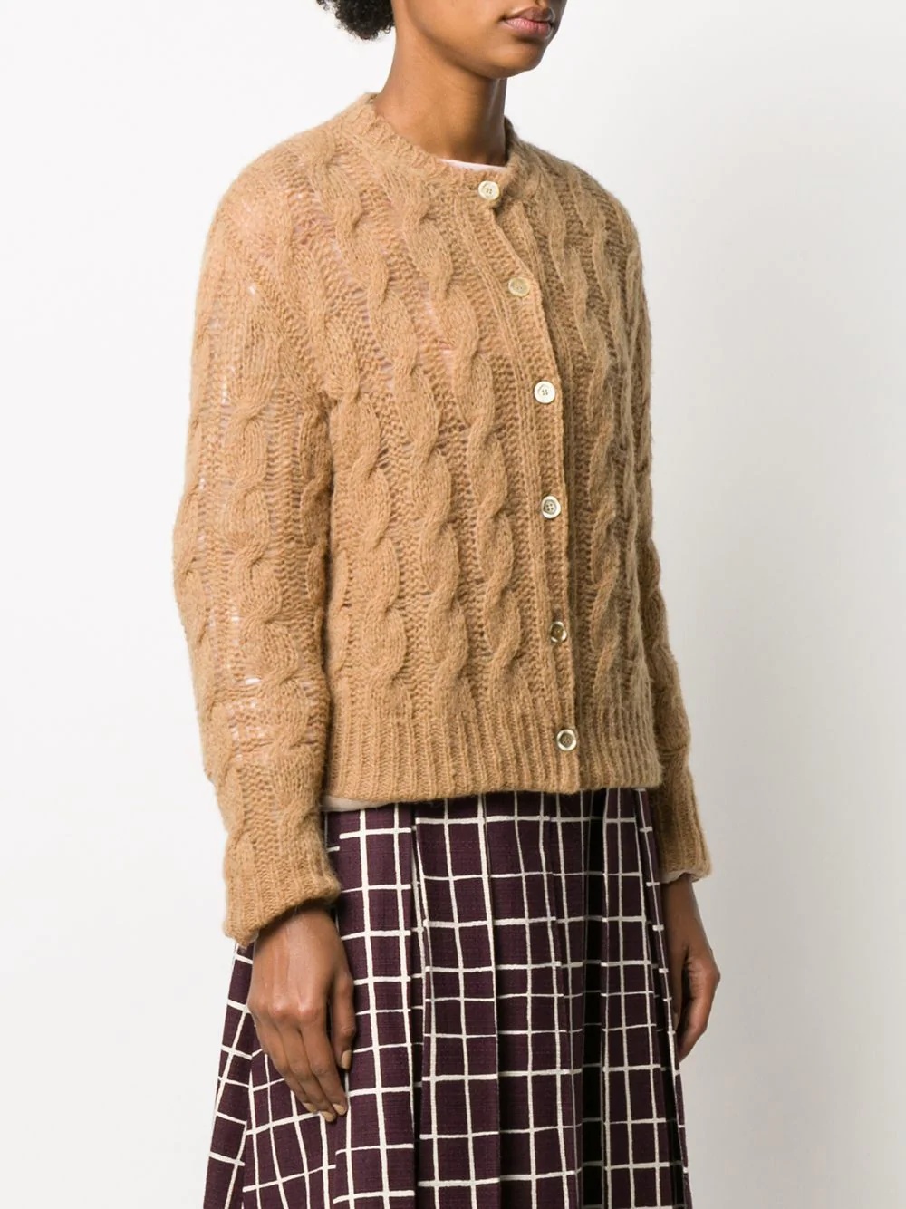 open knit cardigan - 3