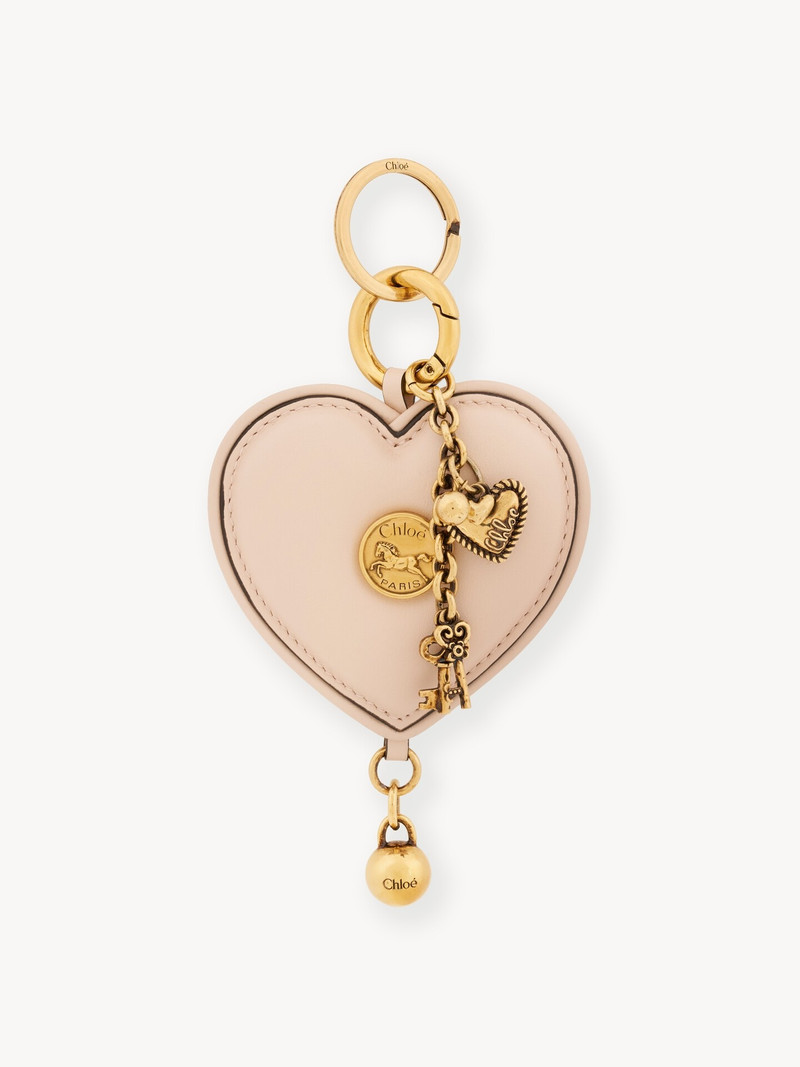 CHLOÉ SYMBOLS HEART BAG CHARM IN SOFT LEATHER 1