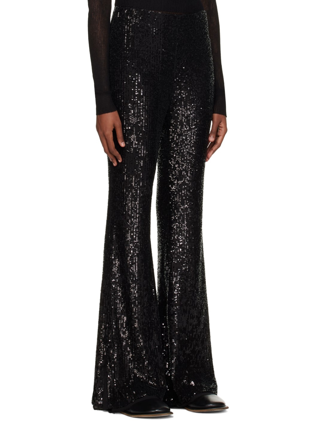 Black Sequin Leggings - 2