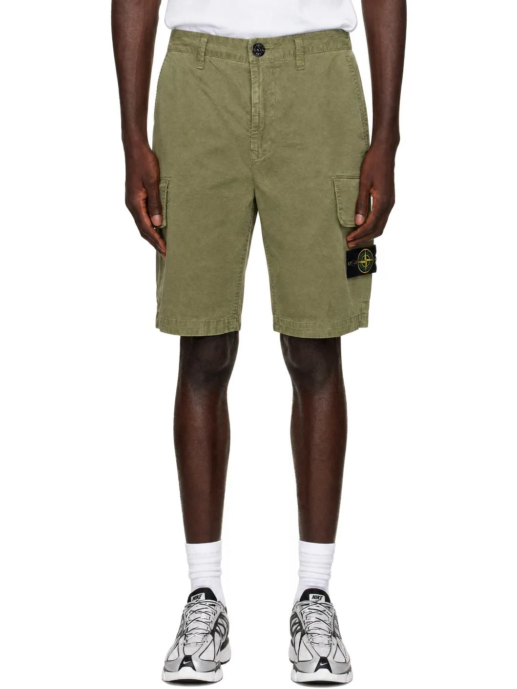 Khaki L100018 Stretch Organic Cotton Broken Twill Shorts - 1