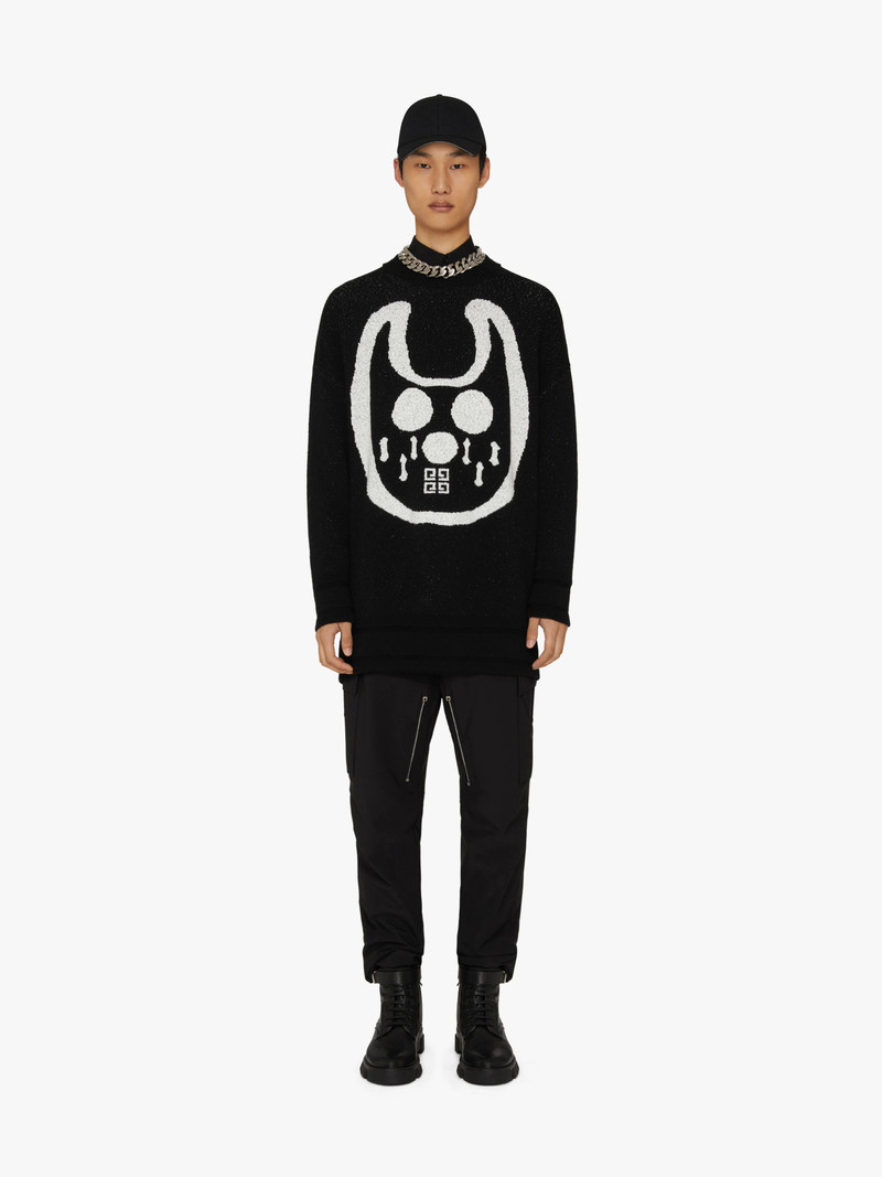 Givenchy SWEATER IN MOHAIR WITH TAG EFFECT MASK PATTERN outlook
