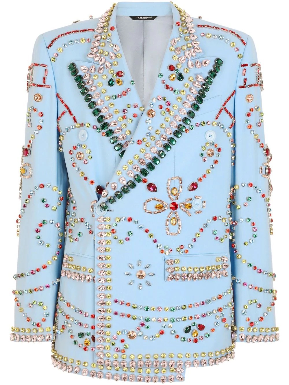 gemstone-embellished double-breasted blazer - 1