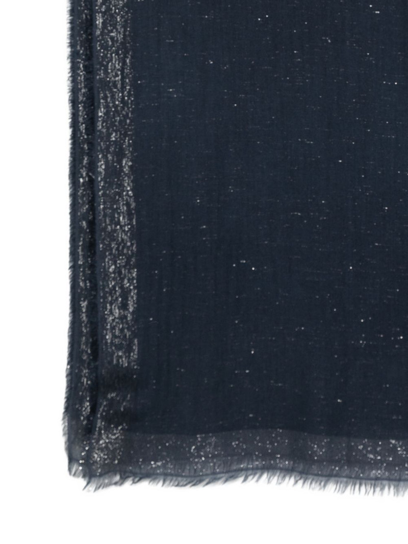 glitter-effect frayed scarf 3