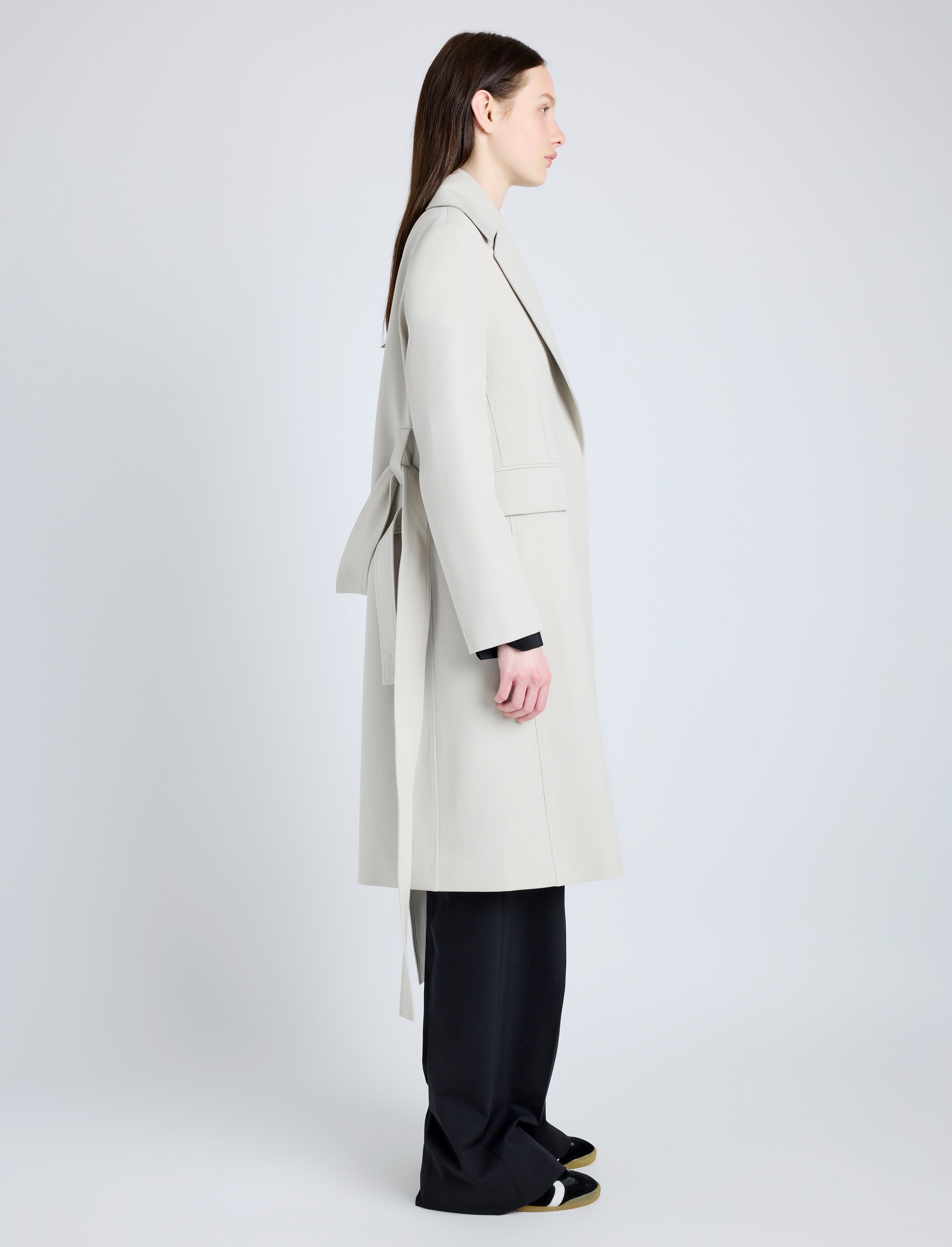 Thea Coat in Wool Gabardine Suiting - 3