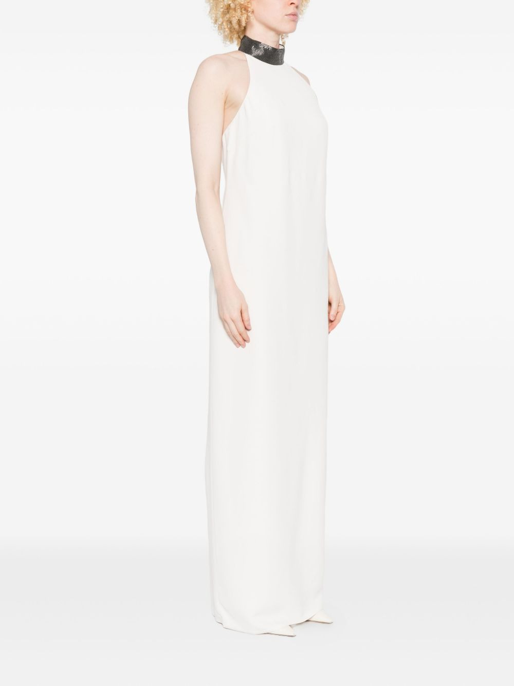 halterneck embellished dress - 3