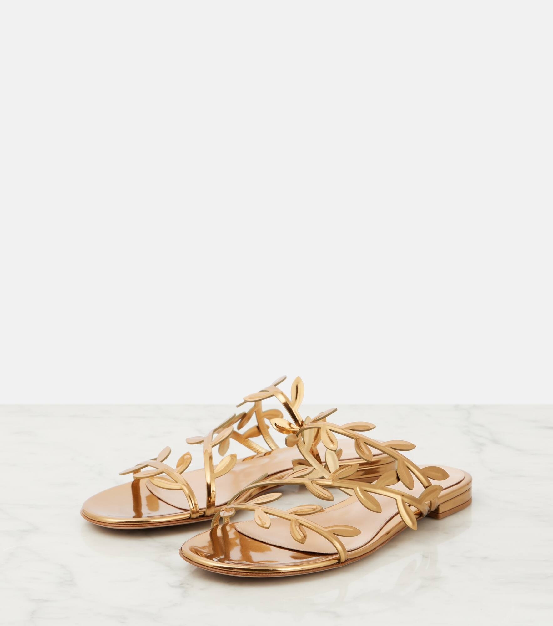 Flavia metallic leather slides - 4