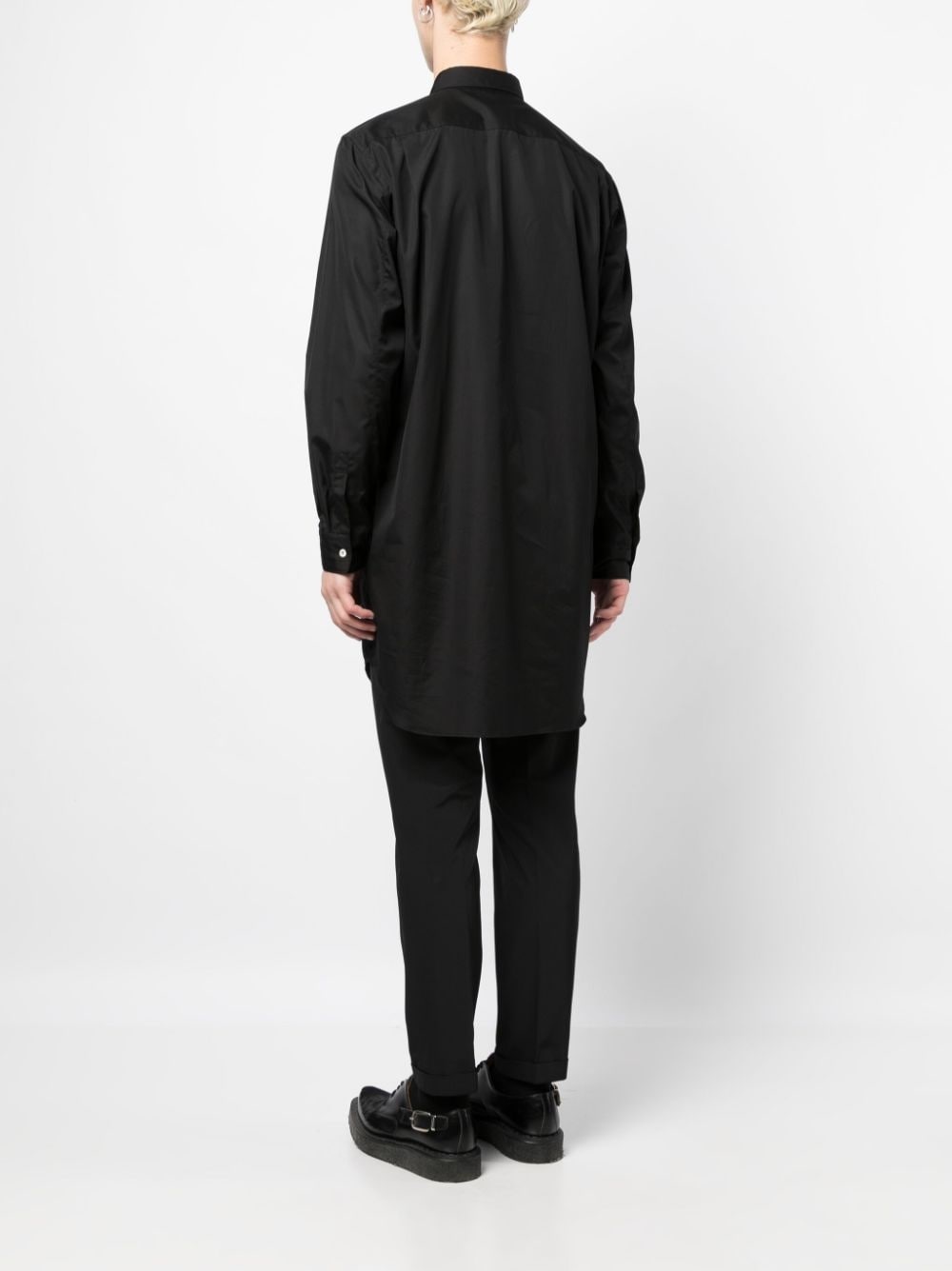 long-line cotton shirt - 4
