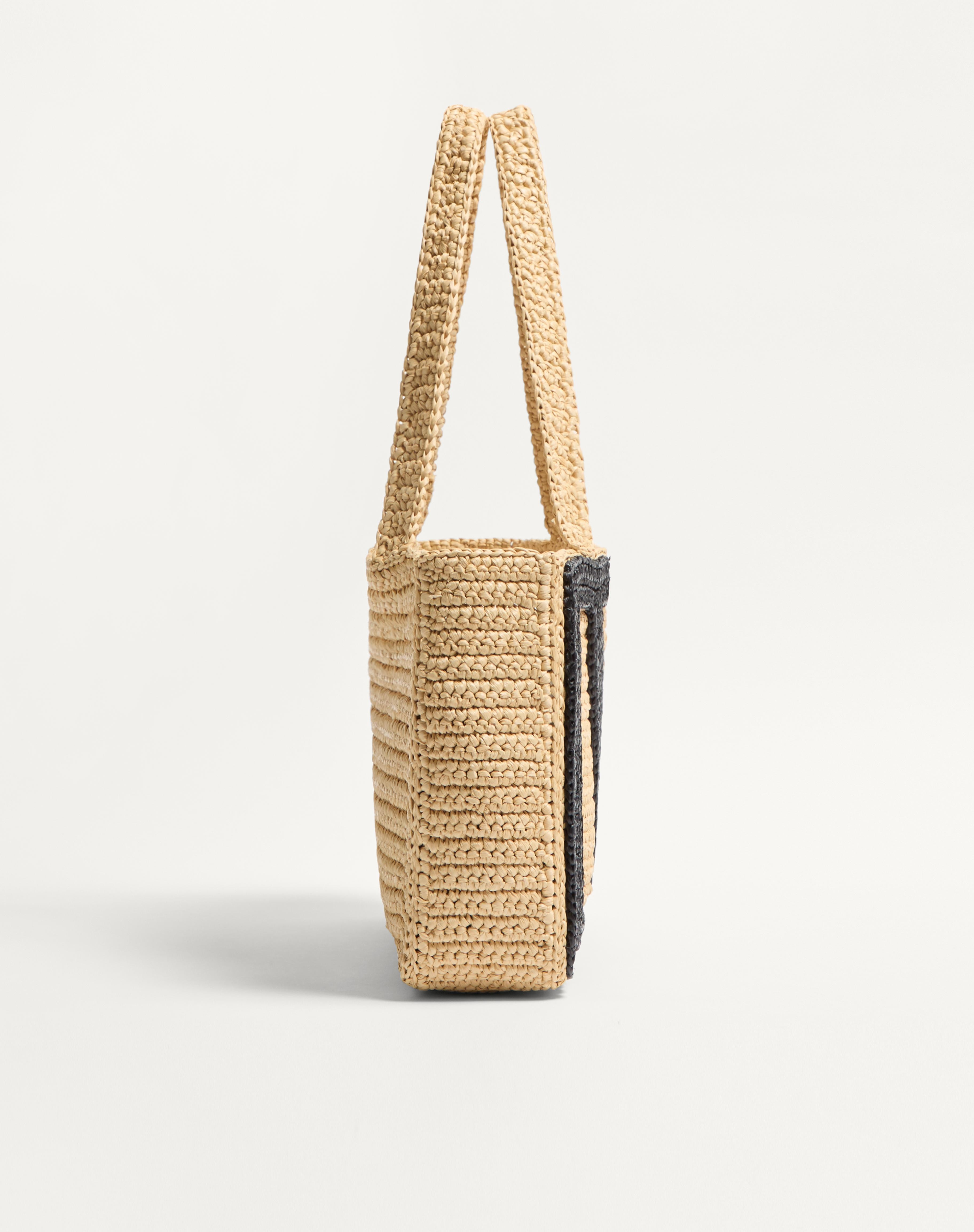 VALENTINO GARAVANI VIVA SUPERSTAR MEDIUM SHOPPING BAG IN SYNTHETIC RAFFIA - 4