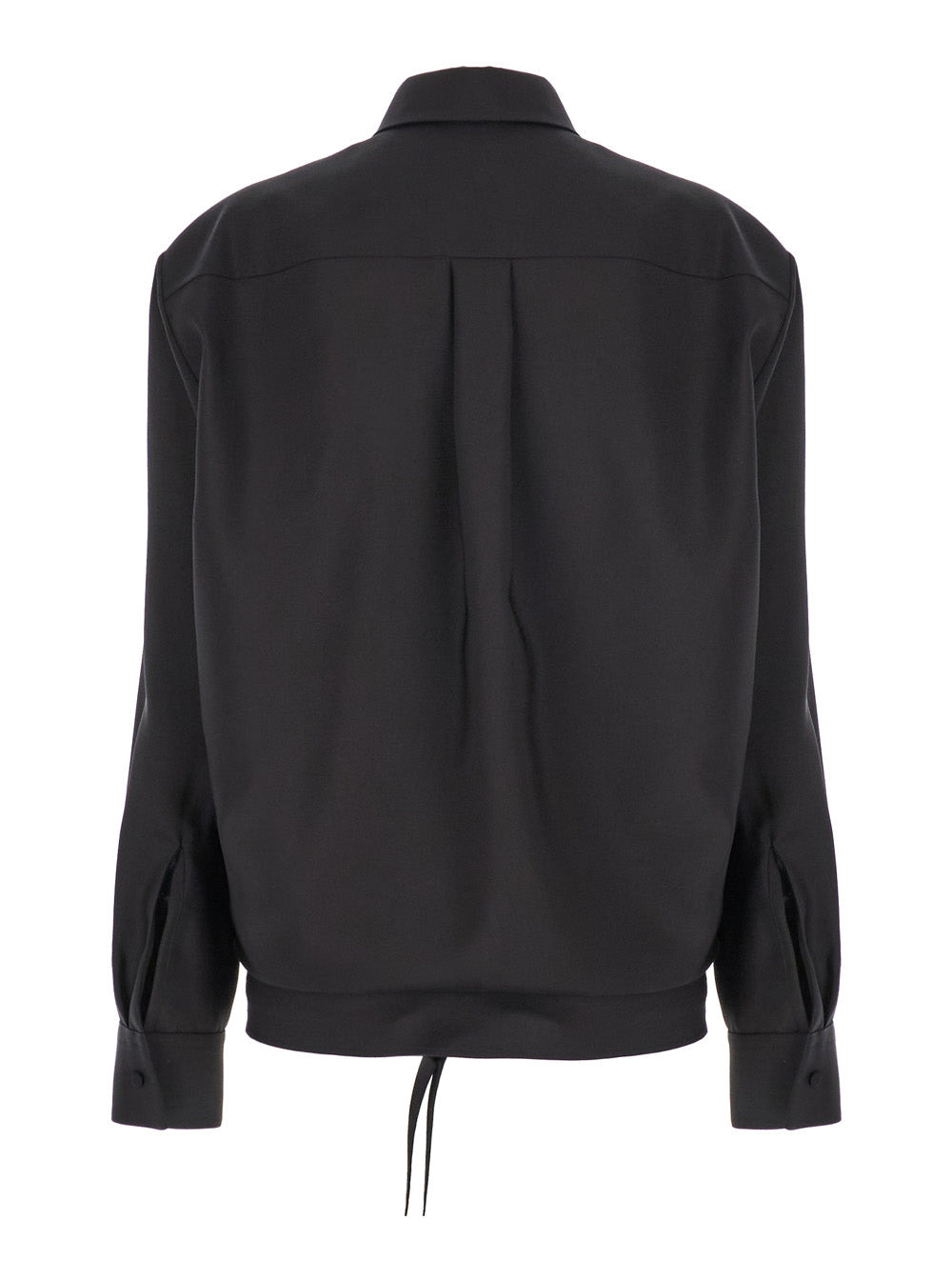 Valentino Women Black Shirt With Hidden Front Closure In Wool Blend Woman - 2