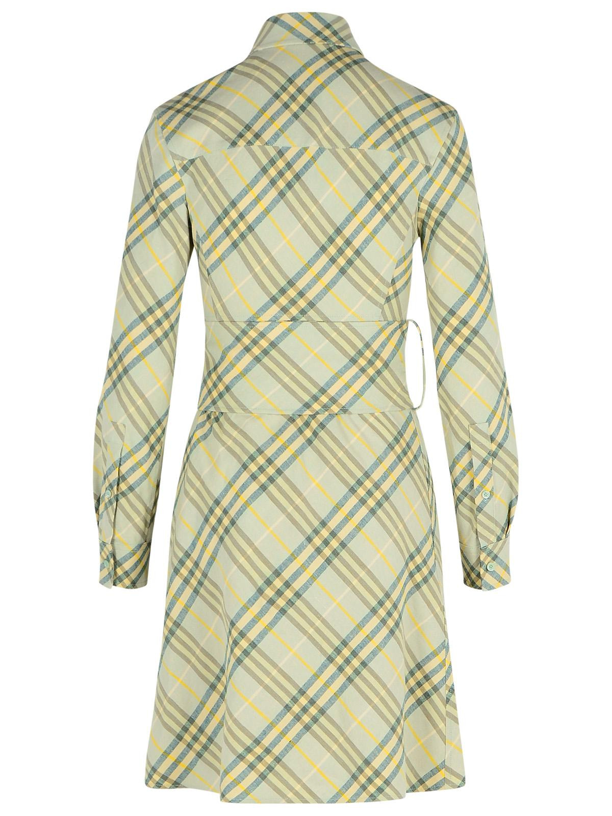 Burberry 'Check' Green Linen Dress Women - 3