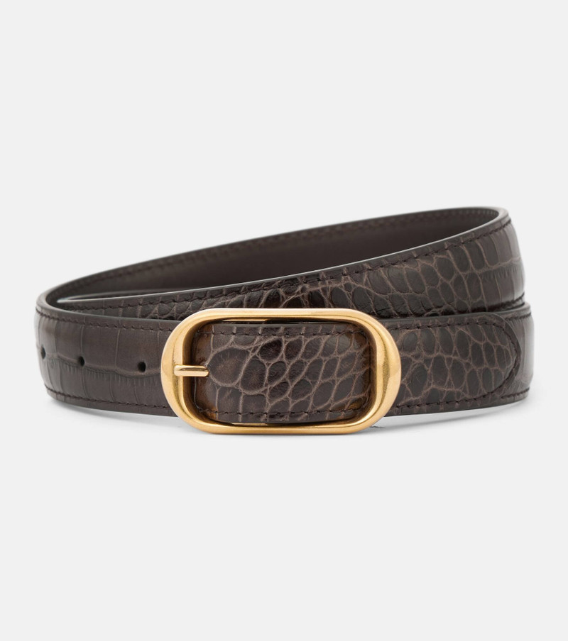Reine croc-effect patent leather belt 1