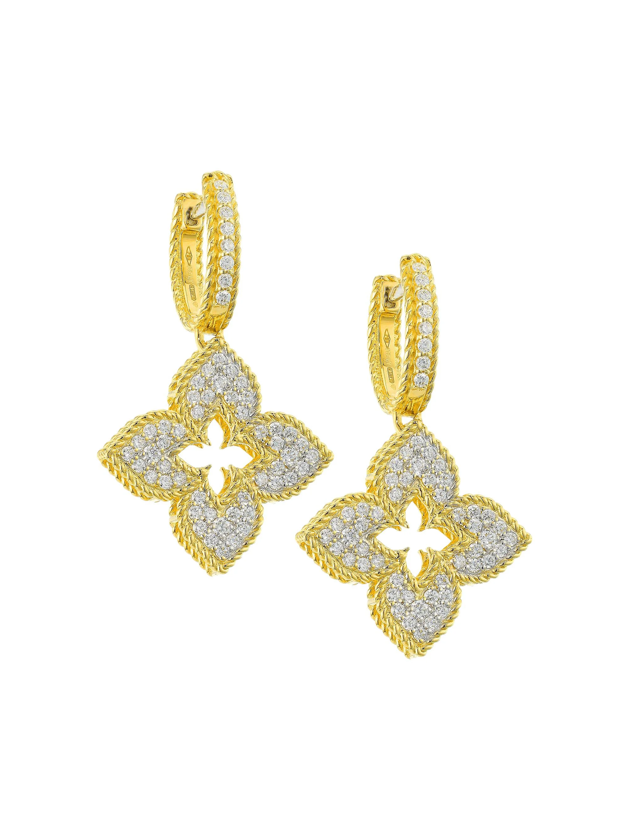 Women's Venetian Princess 18K Yellow Gold & Diamond Huggie Earrings - Gold - 1