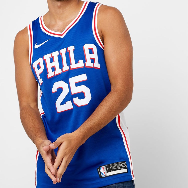 Nike NBA Retro Basketball Jersey/Vest SW Fan Edition Philadelphia 76ers Simmons 2 No. 5 Blue CJ7678- - 3