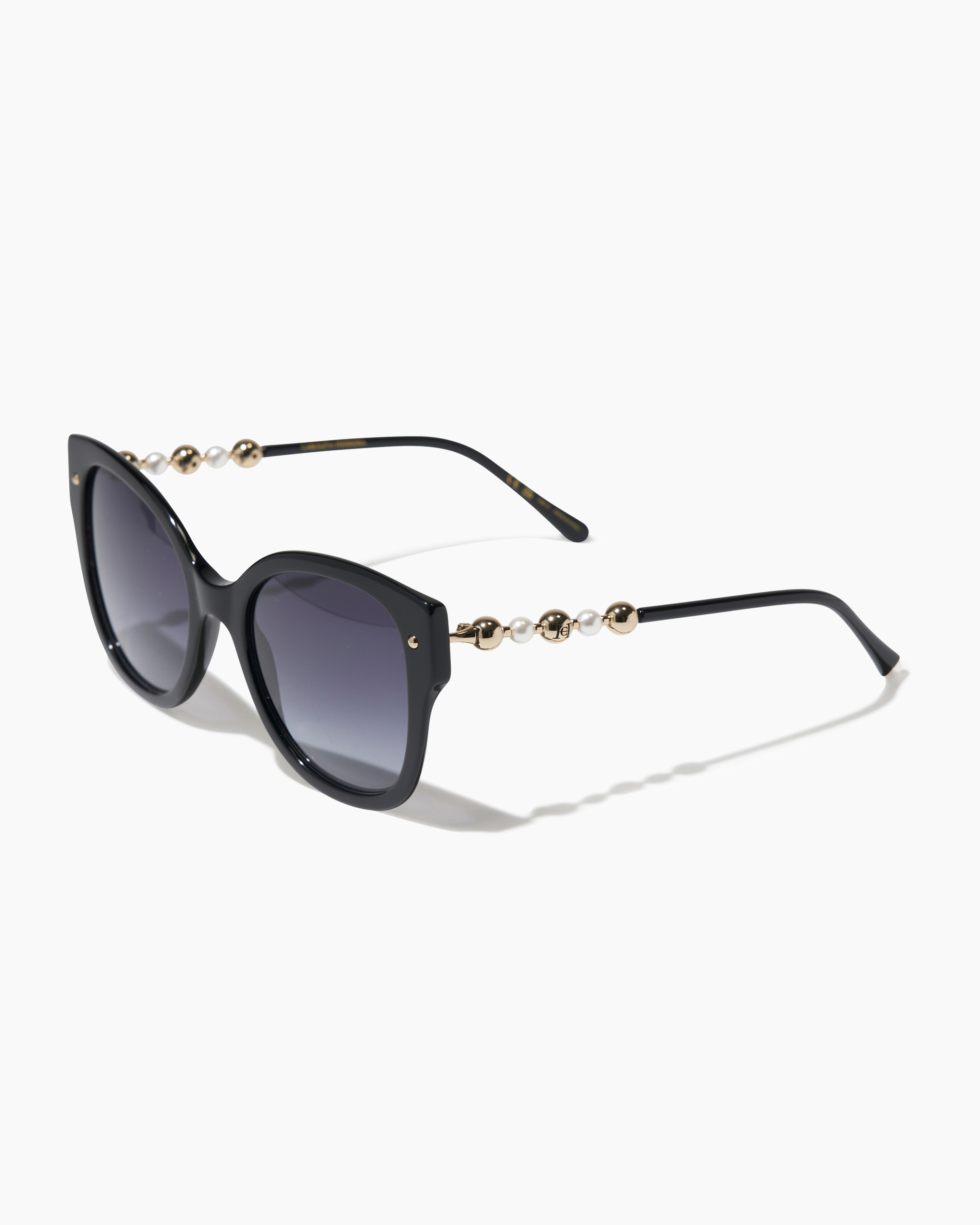 Cat Eye Sunglasses with Beaded Detail - 2