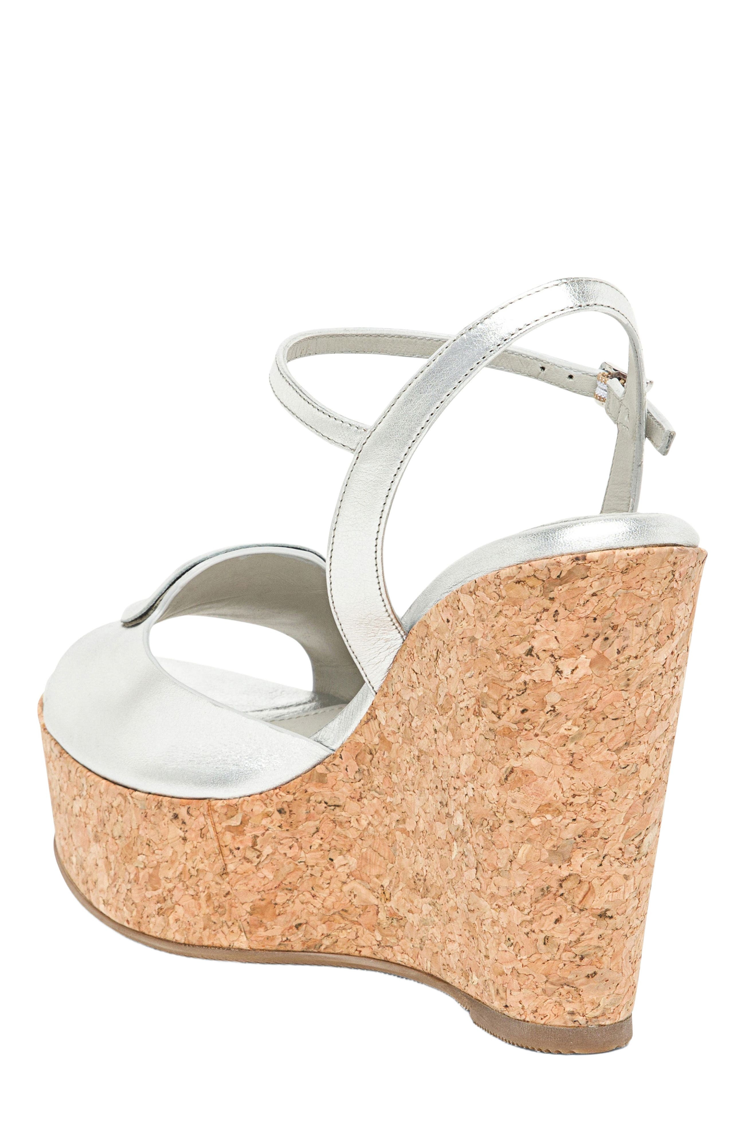 Santoni Women's leather wedge in Silver at Nordstrom - 4