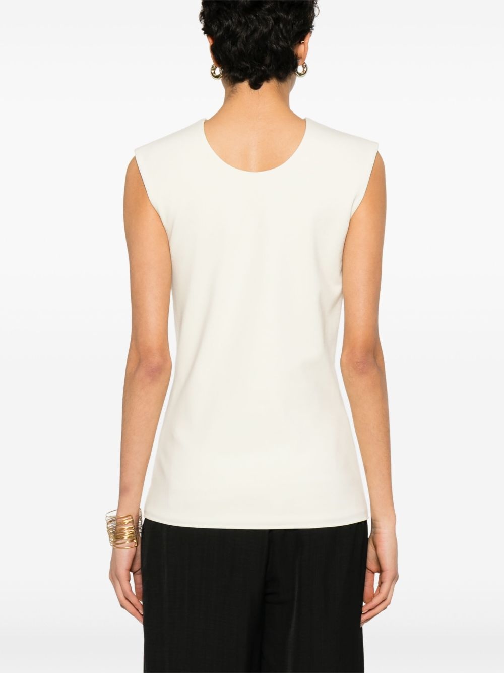 deep V-neck top - 4