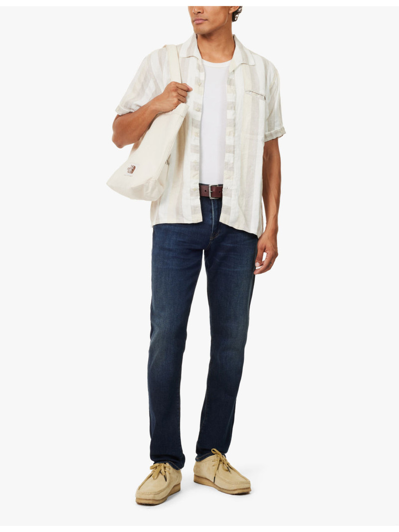 Citizens of Humanity London slim-fit tapered-leg mid-rise  stretch-denim and cashmere jeans outlook