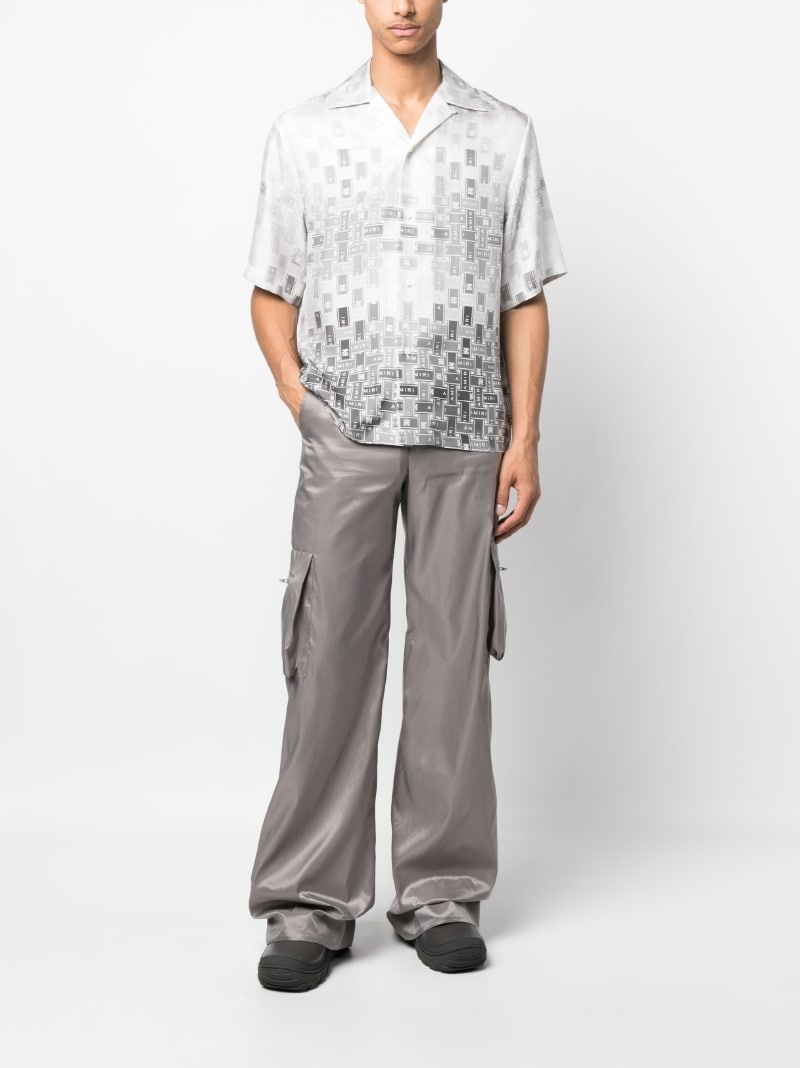Amiri Grey Silk Gradient Shirt