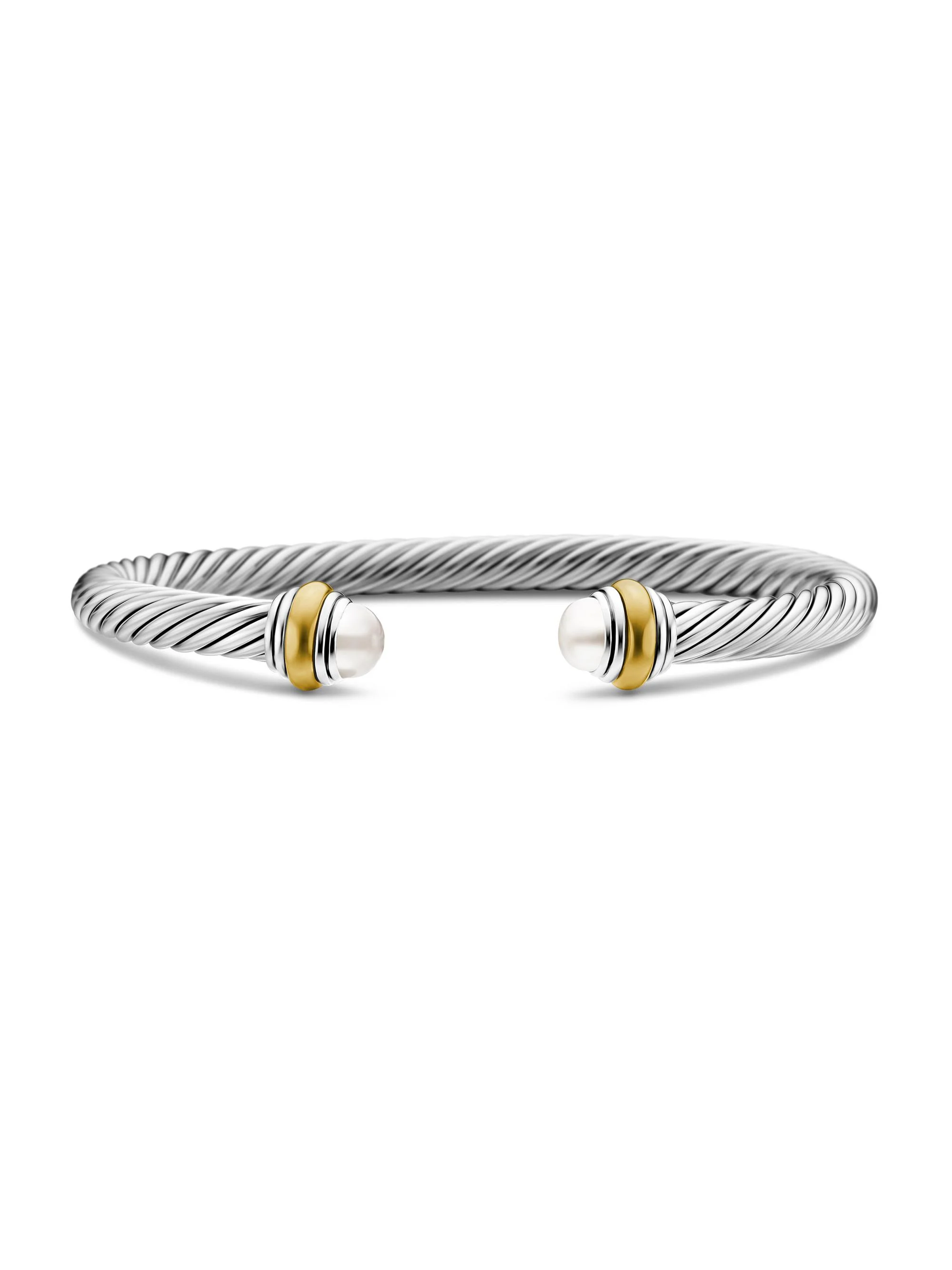 Women's Cable Classics Color Bracelet with 14K Yellow Gold - Pearl - 1