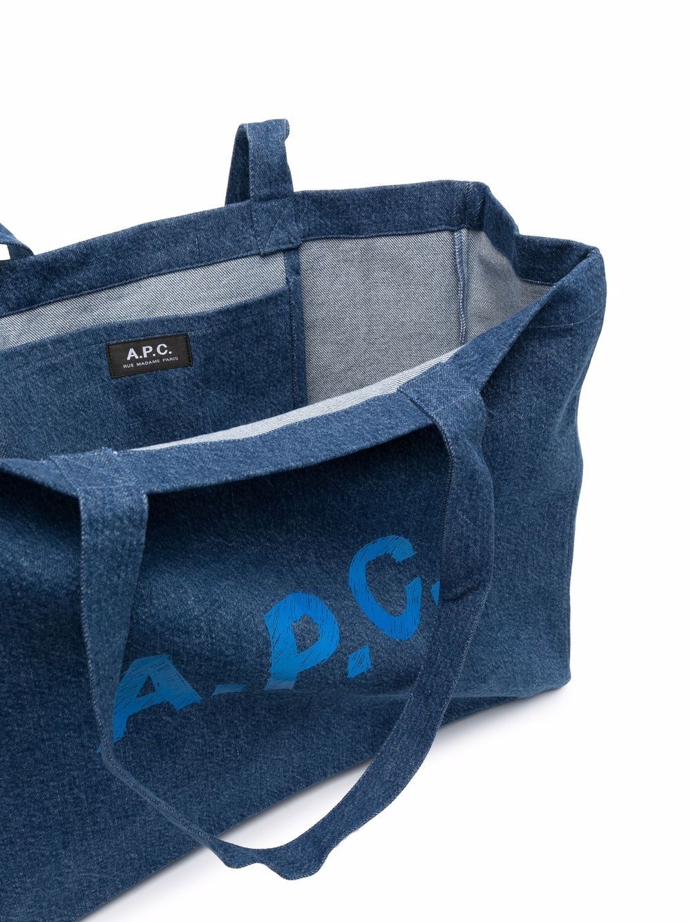 logo-print denim tote bag - 5