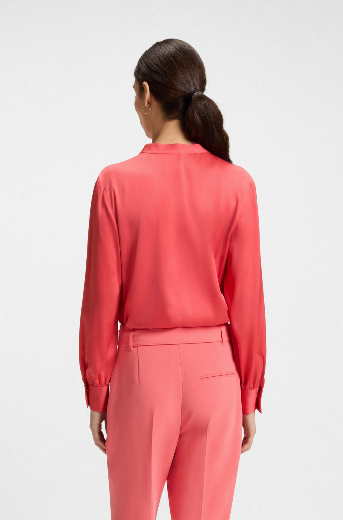 REGULAR-FIT BLOUSE IN STRETCH SILK - 5