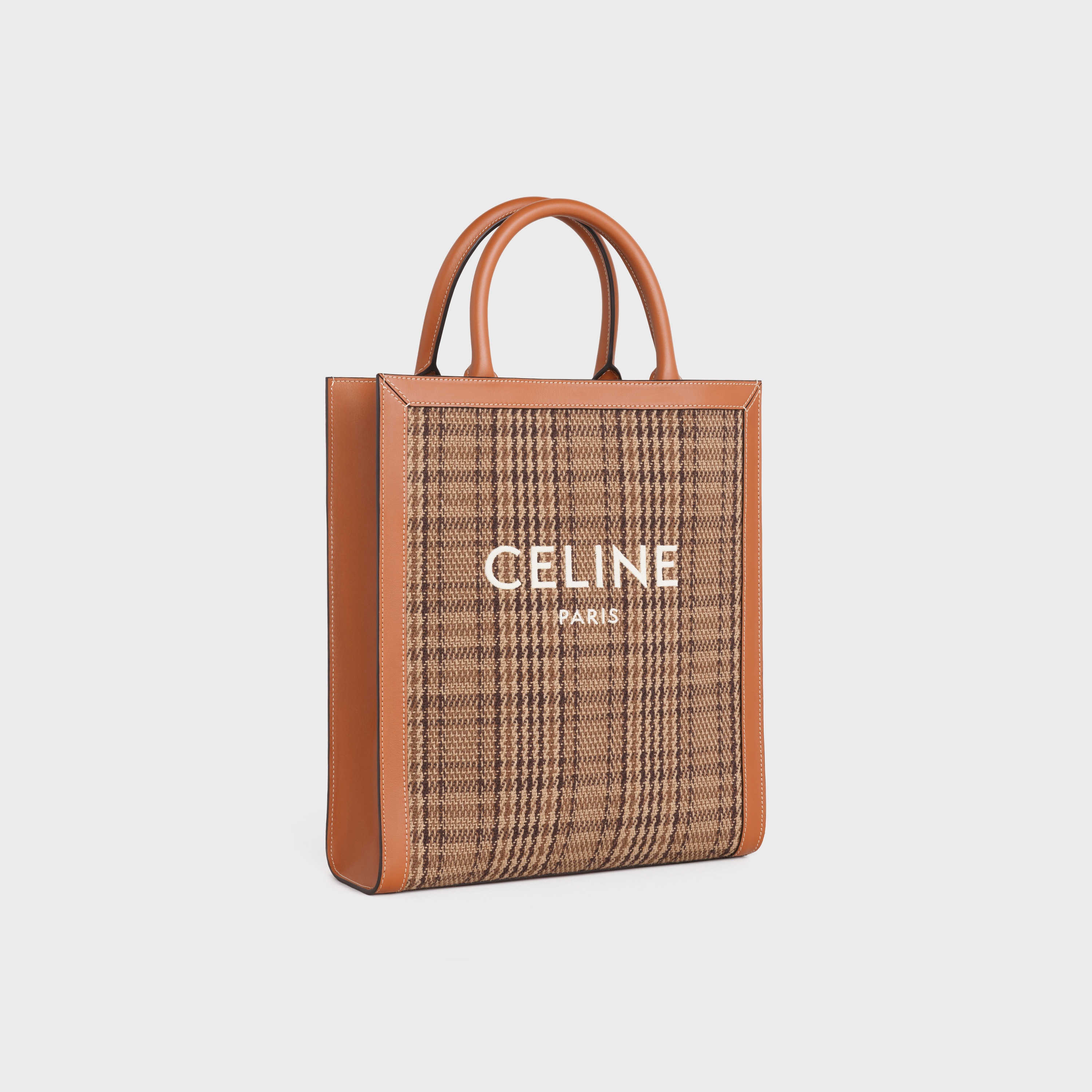 SMALL VERTICAL CABAS CELINE  IN  TEXTILE WITH CELINE EMBROIDERY AND CALFSKIN - 2