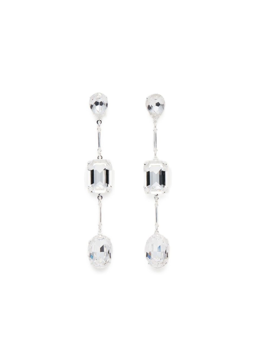 crystal-embellished drop earrings - 2