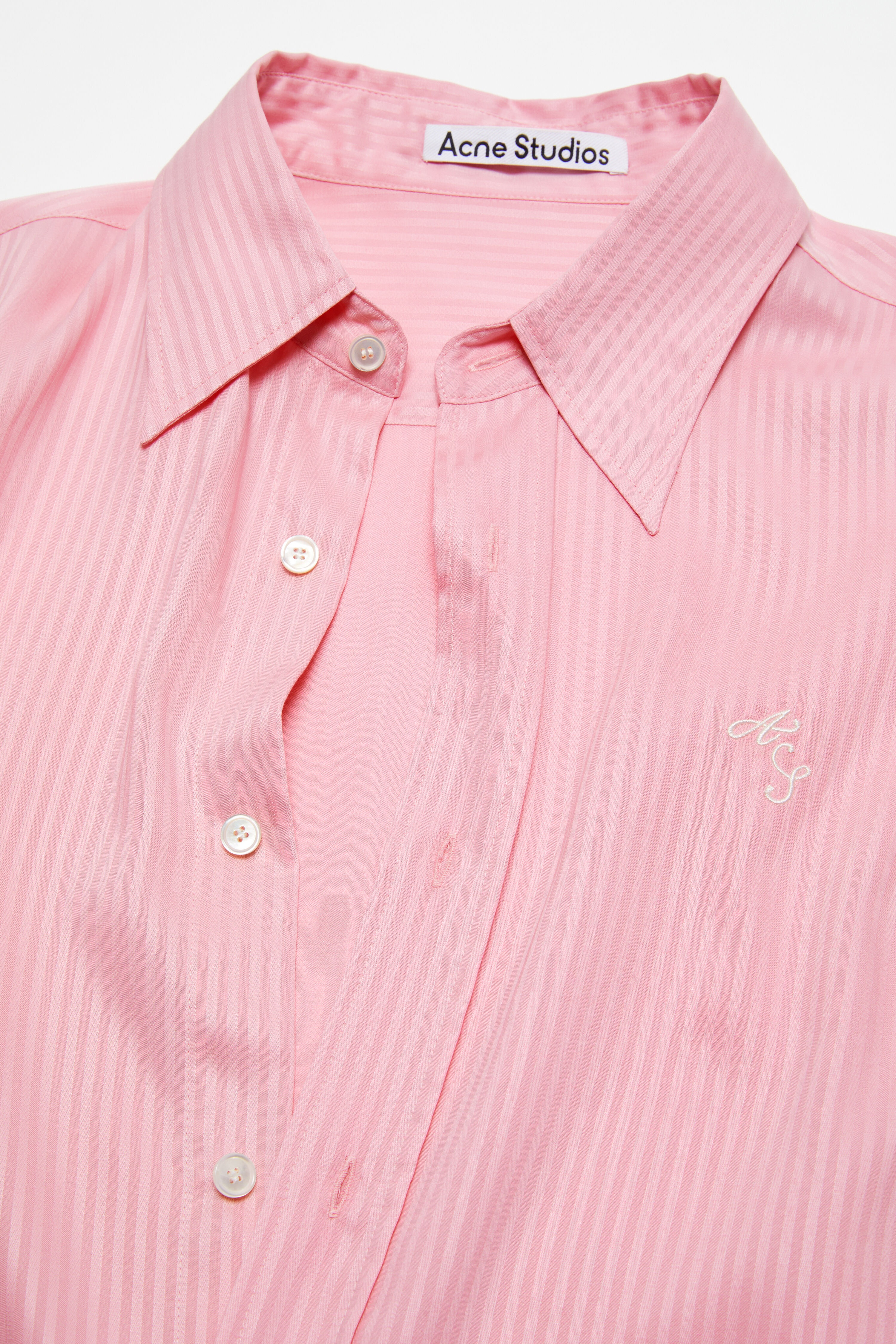 Stripe button-up shirt - Blush pink - 5