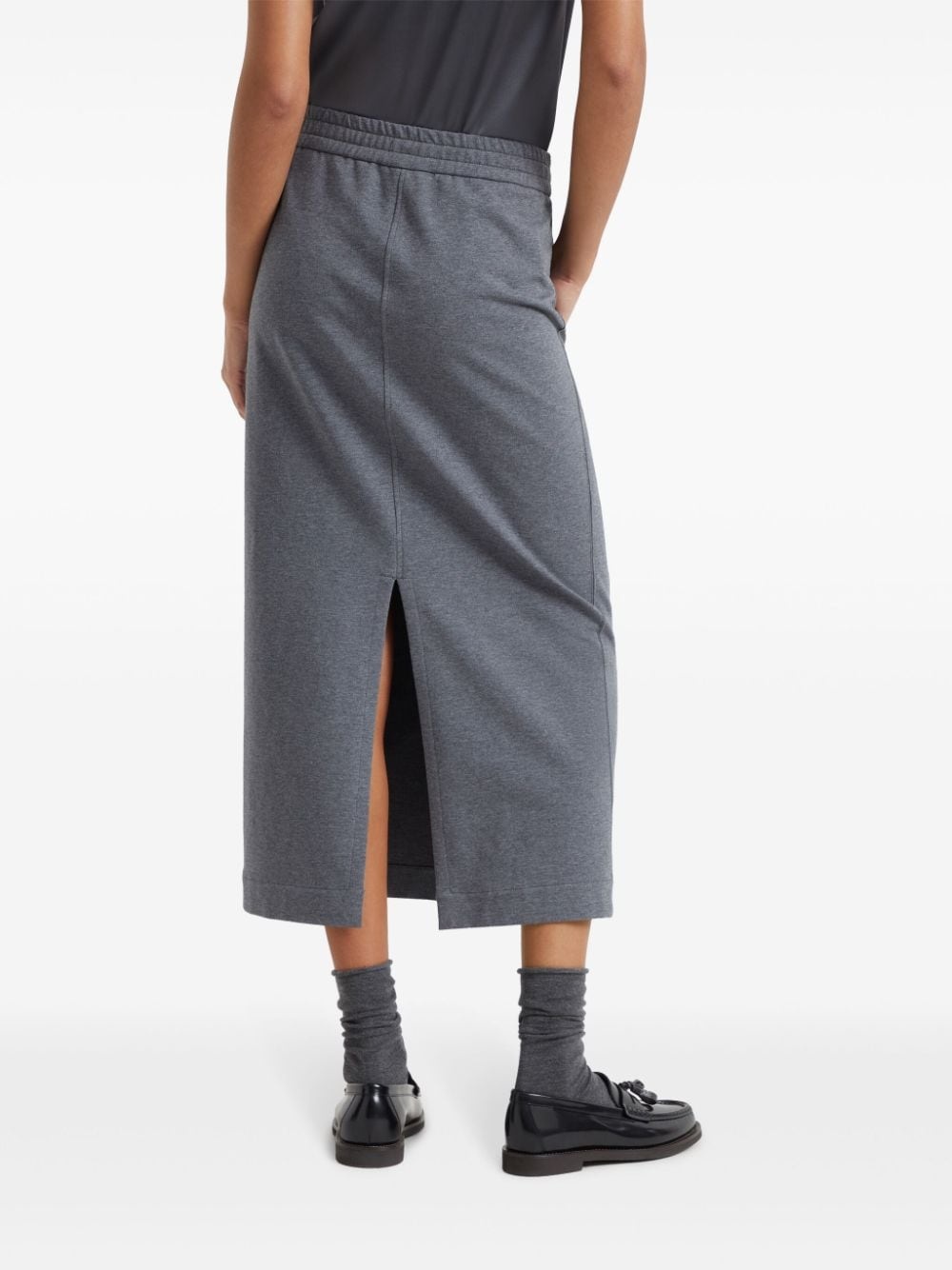 elasticated-waistband midi skirt - 4