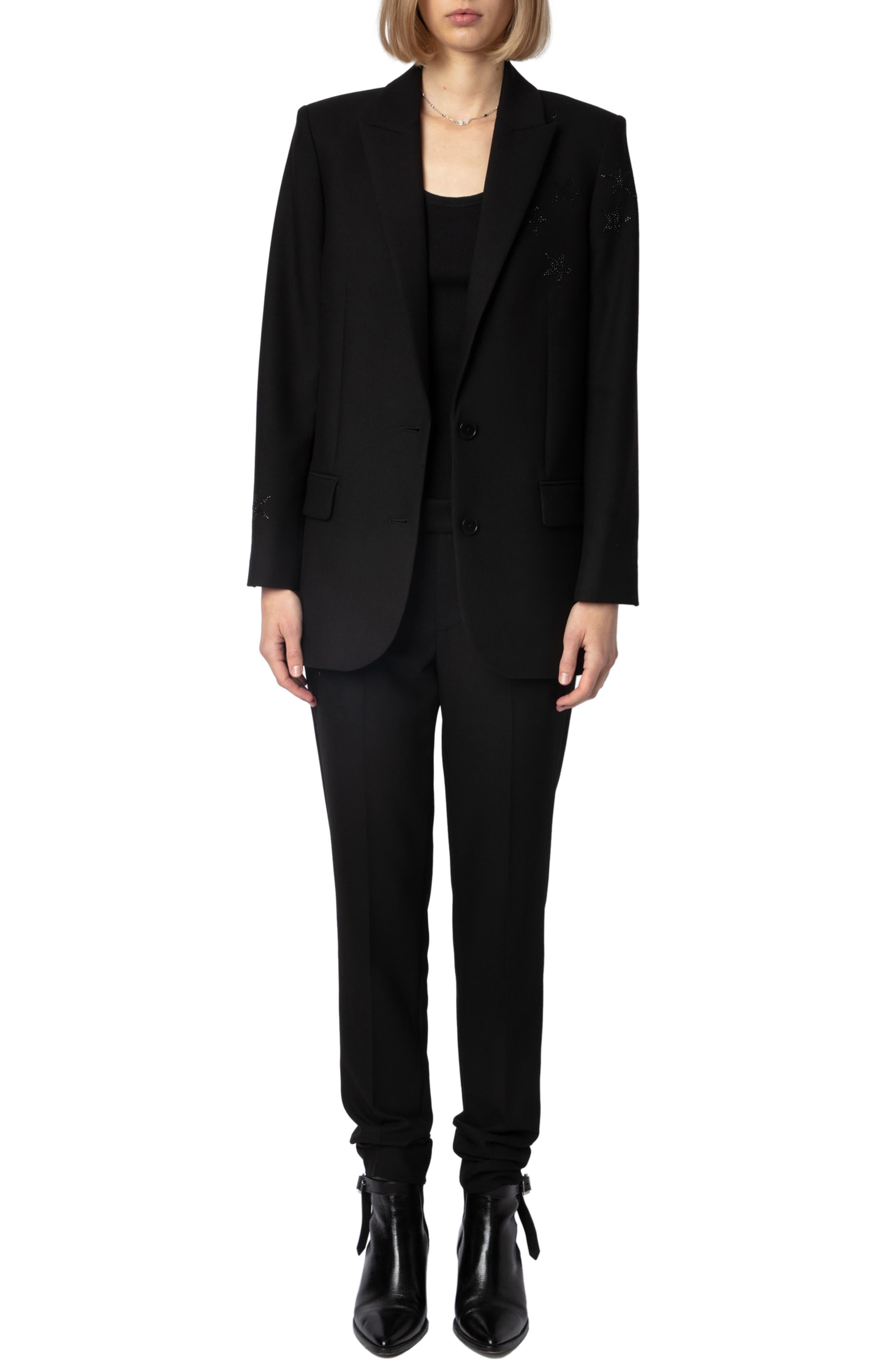 Zadig & Voltaire Viva Strass Star Embellished Blazer in Black at Nordstrom - 6