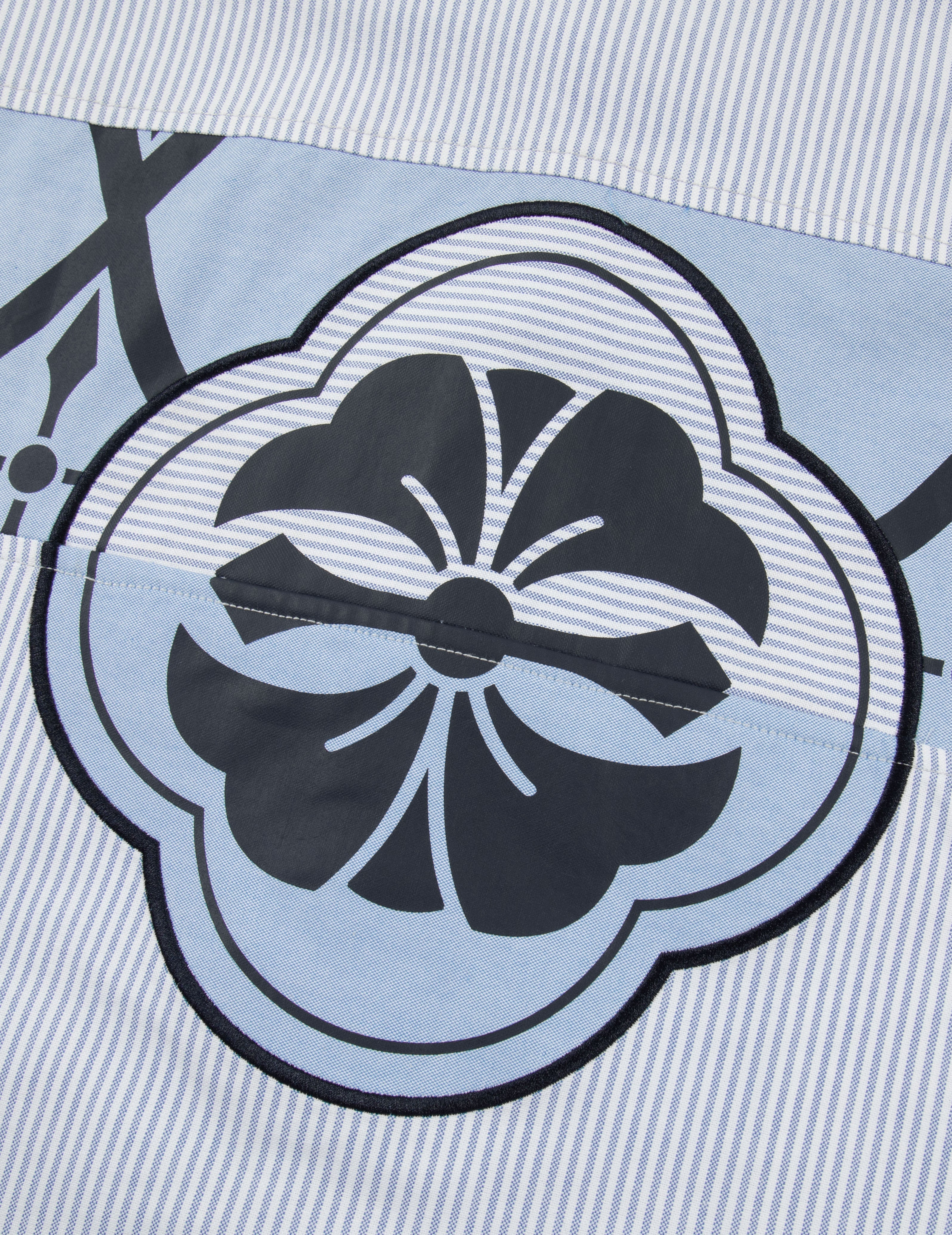 DECONSTRUCTED LOGO PRINT AND KAMON EMBROIDERY SHORT SLEEVES RELAX FIT SHIRT - 5