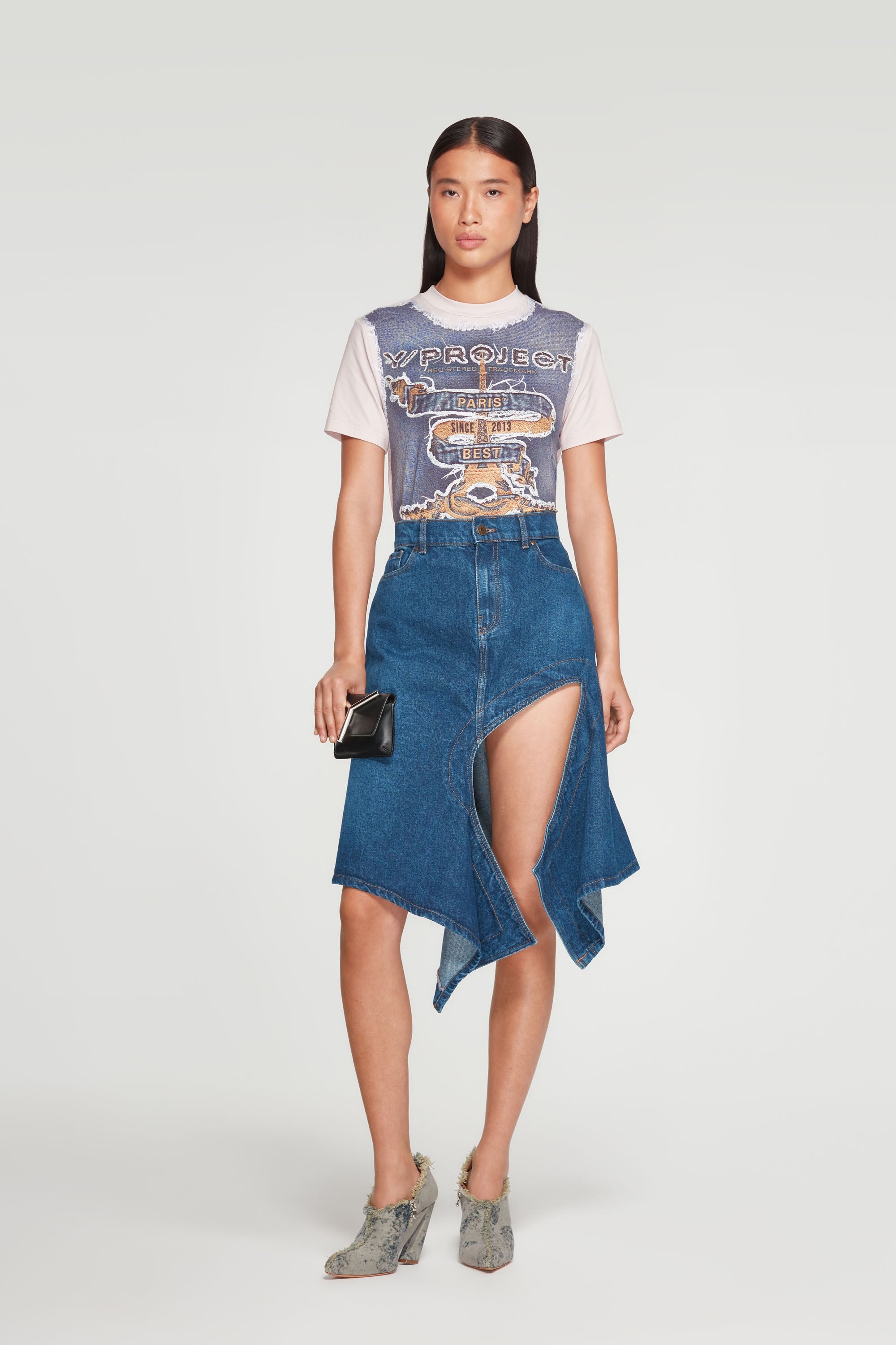 Cut Out Denim Mini Skirt - 3