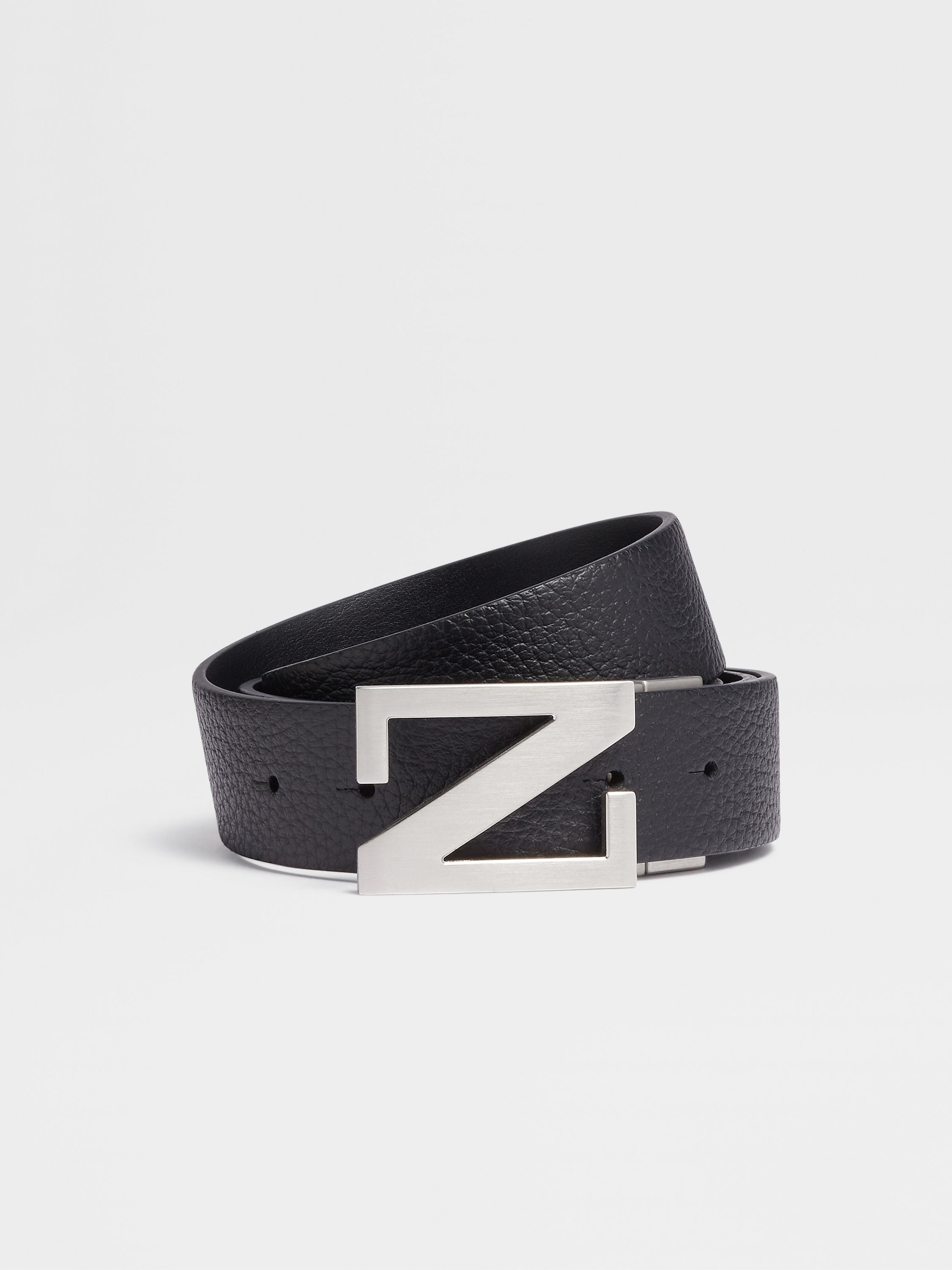 BLACK REVERSIBLE LEATHER BELT - 1