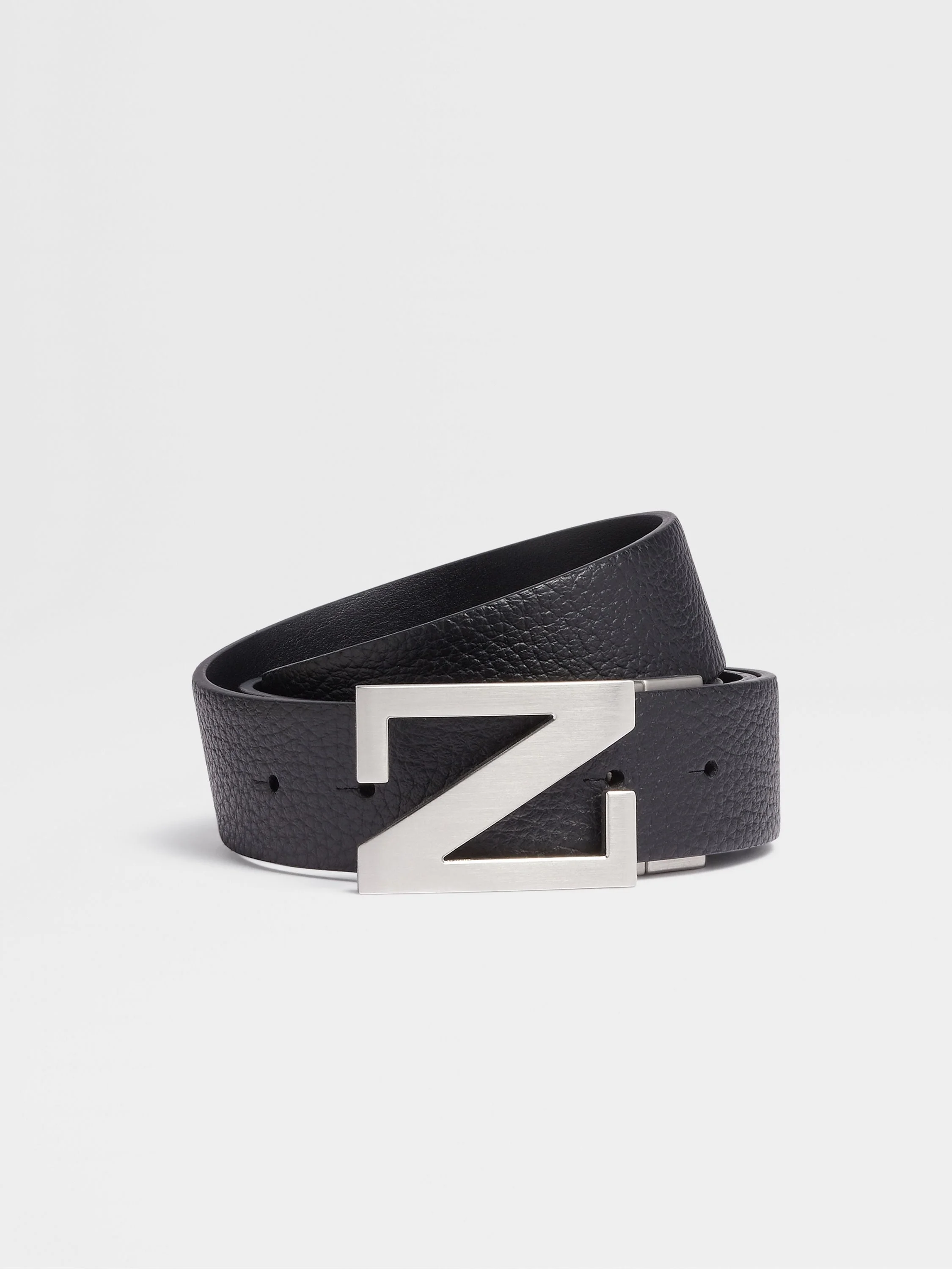 BLACK REVERSIBLE LEATHER BELT - 1
