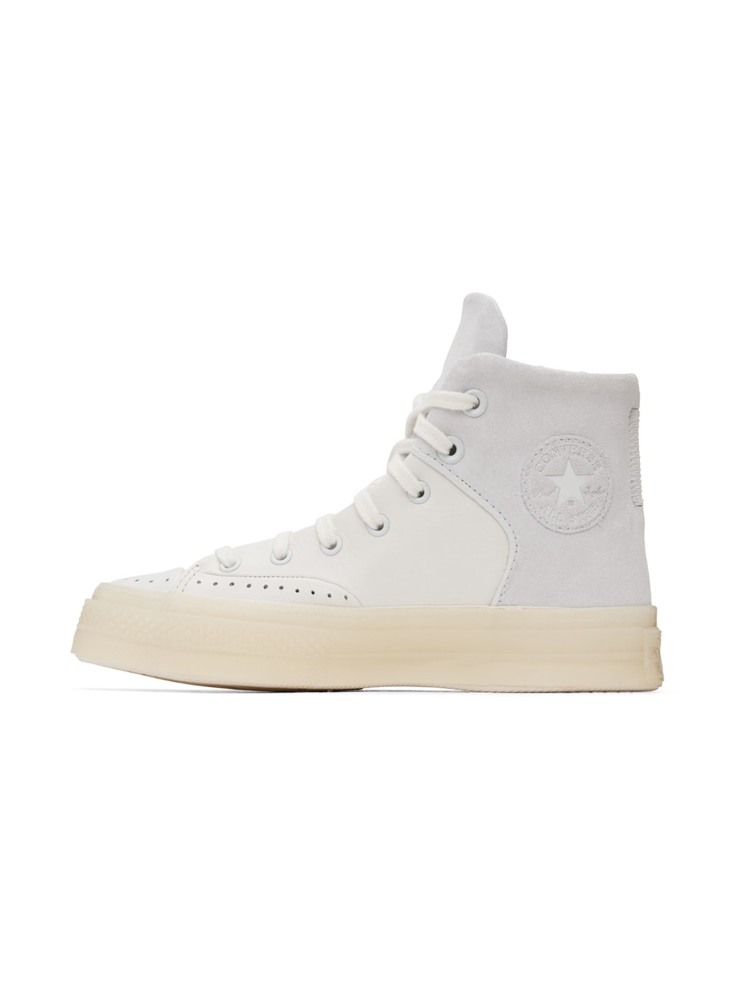 White & Gray Chuck 70 Marquis Leather Sneakers - 3