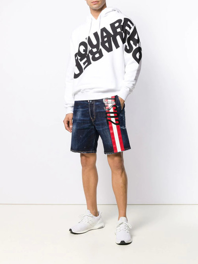 DSQUARED2 double logo printed hoodie outlook