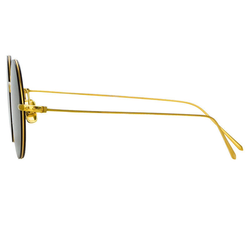 Zaha Round Sunglasses in Yellow Gold 4