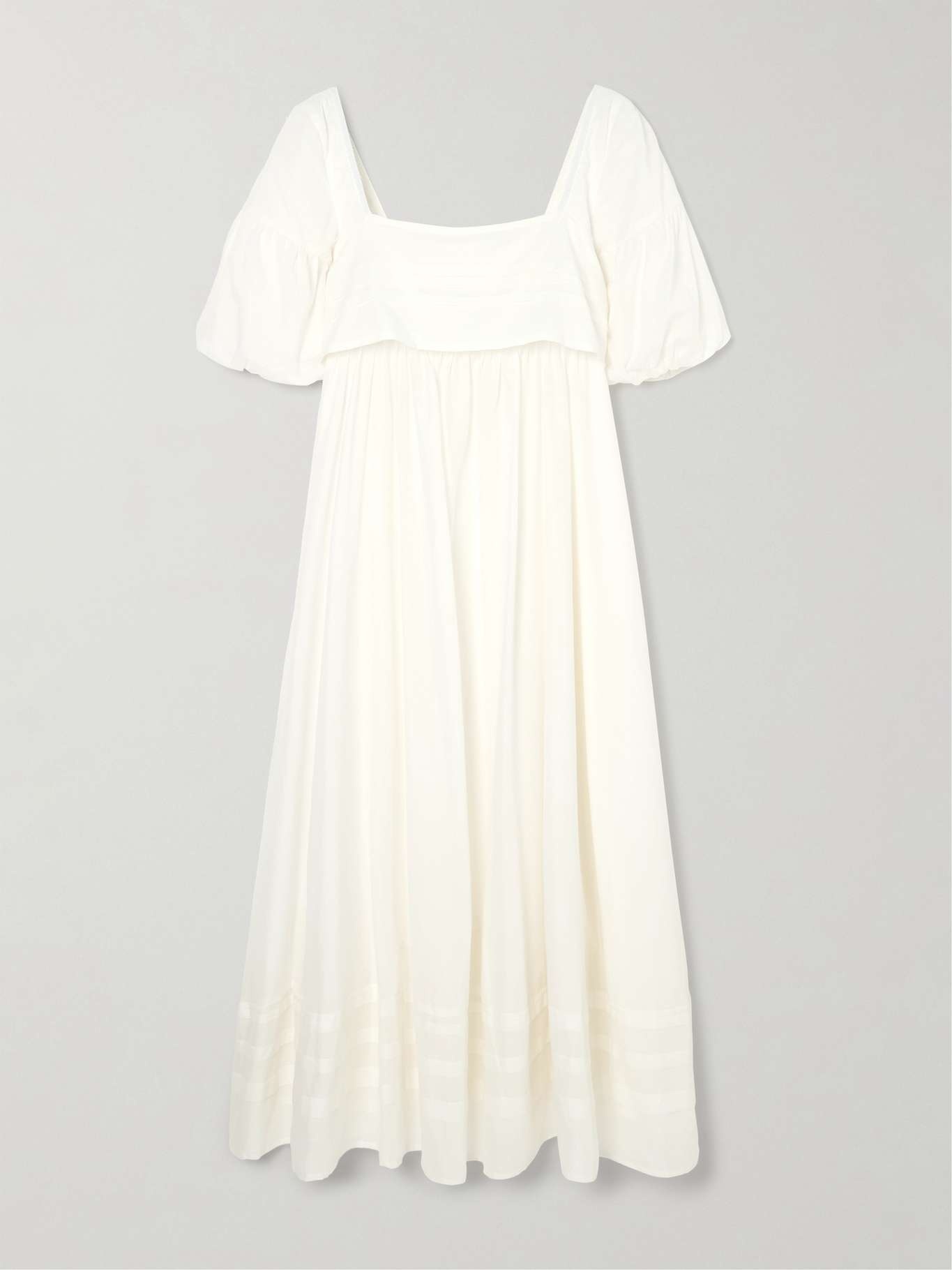 Darla pleated layered cotton-voile midi dress - 1