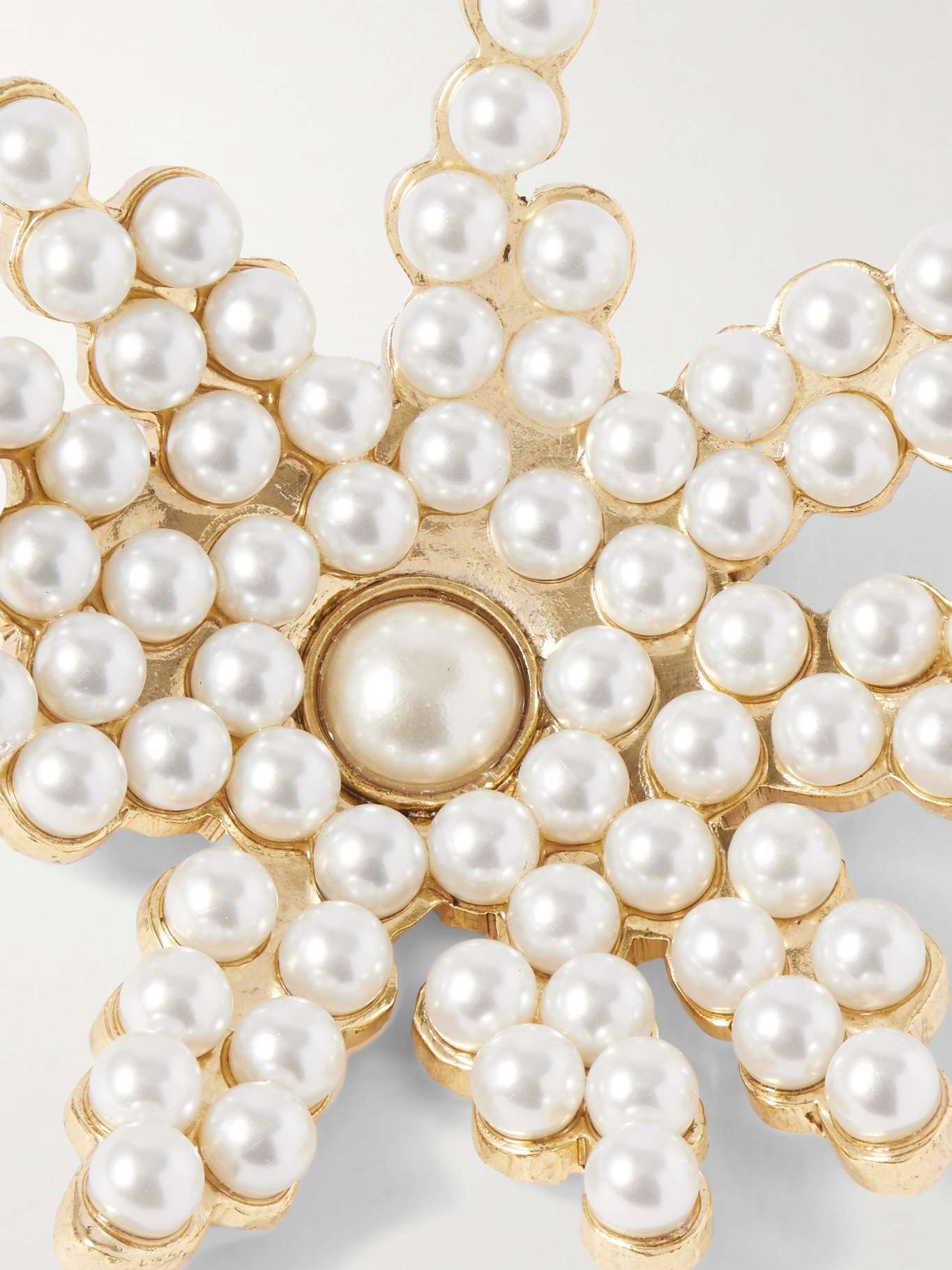 Gold-tone faux pearl brooch White - 3