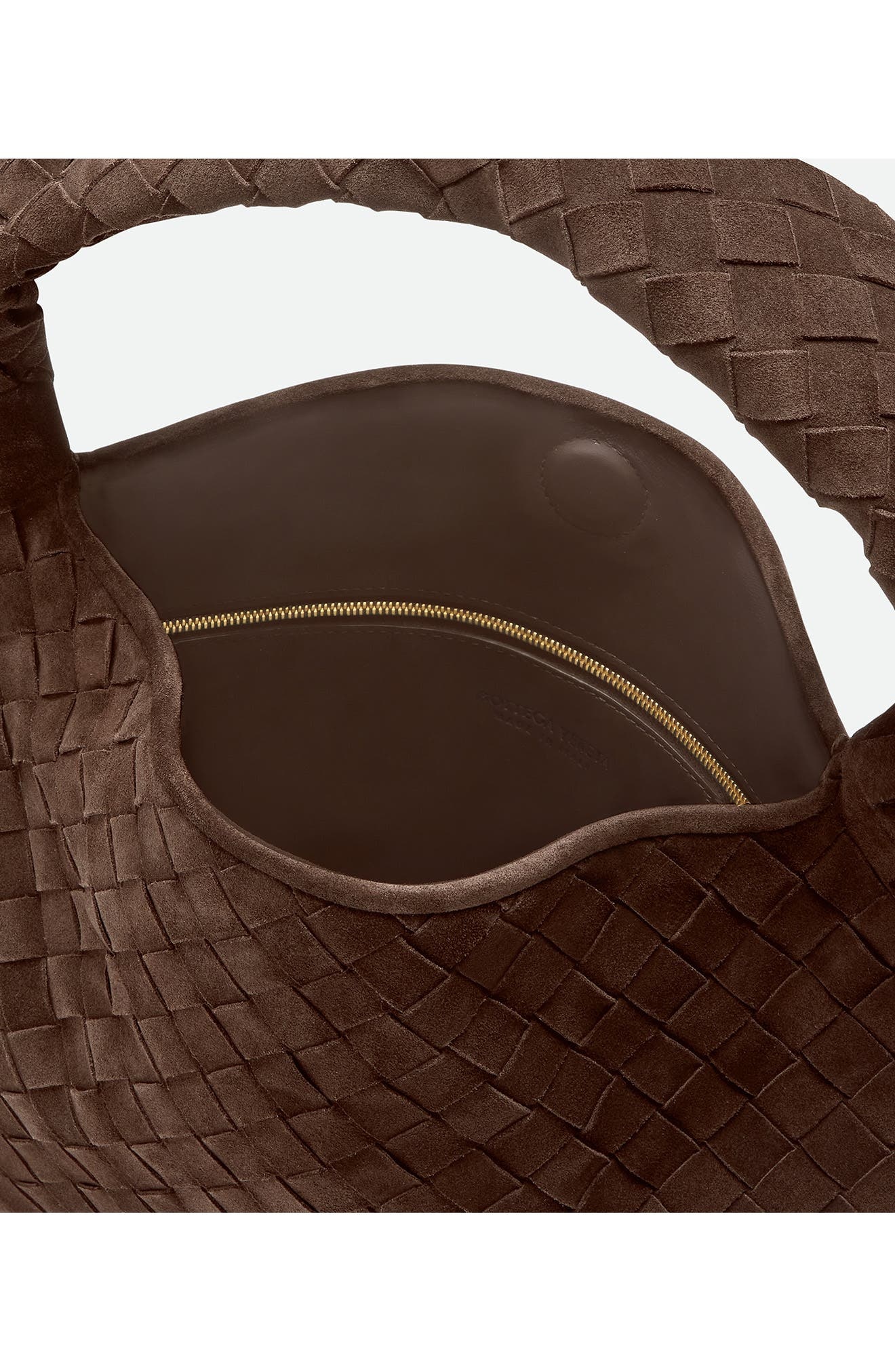Bottega Veneta Small Hop Intrecciato Suede Hobo Bag in 2190 Fondant-M Brass at Nordstrom - 4