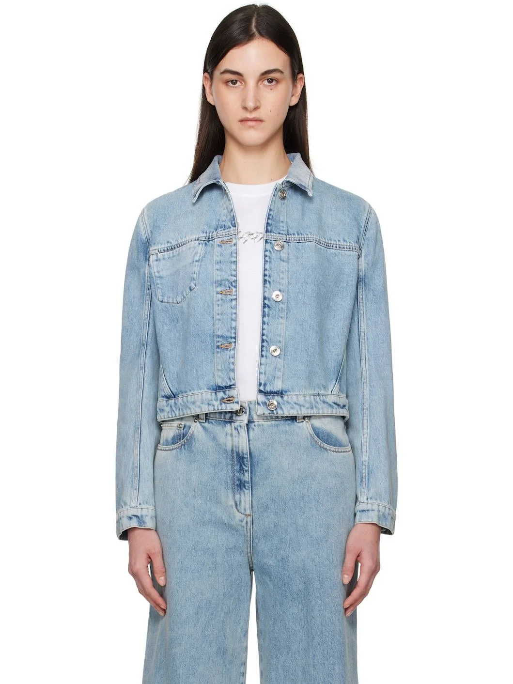 Blue Short Denim Jacket - 1