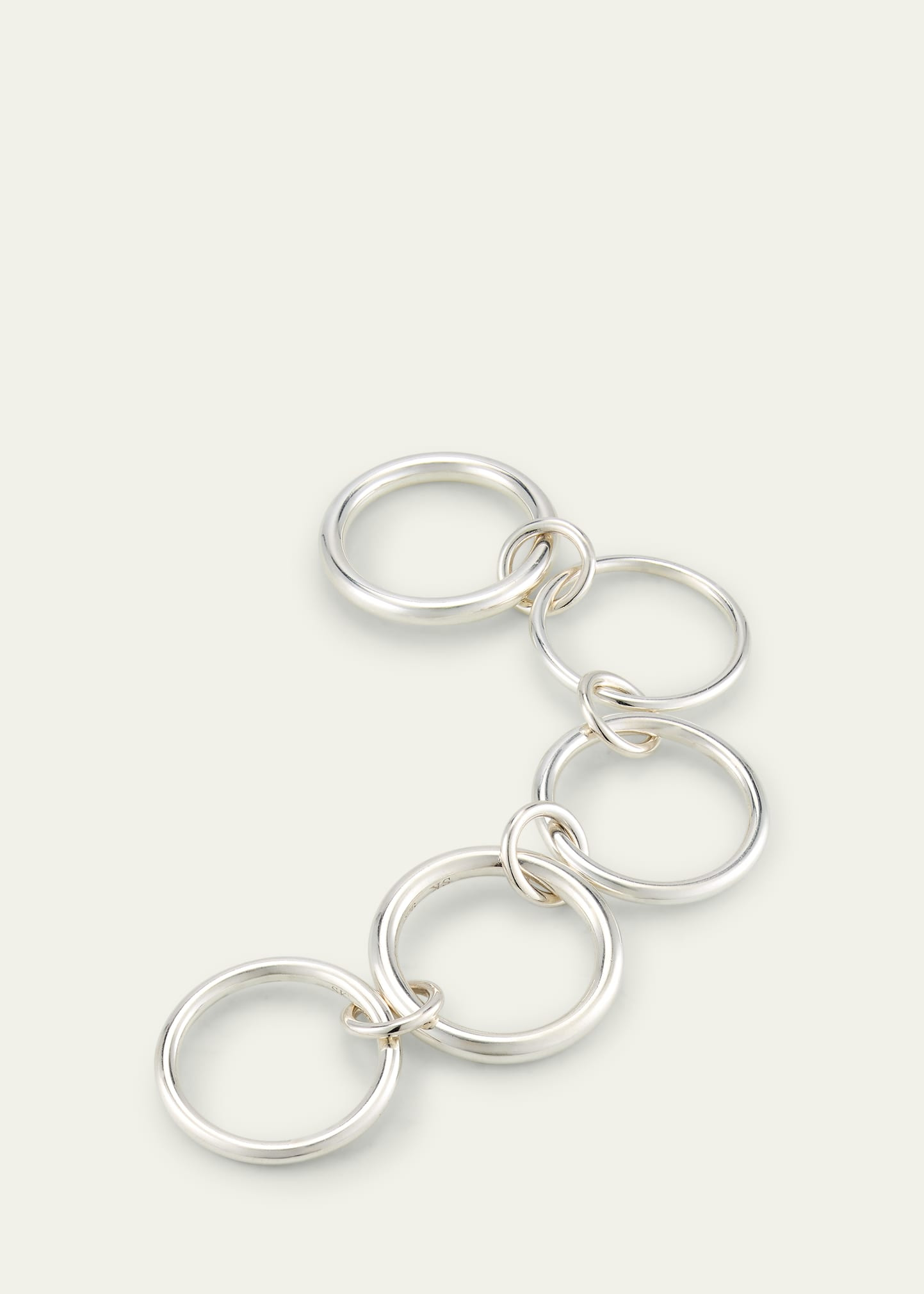 Vela Deux Silver Five Link Ring - 4