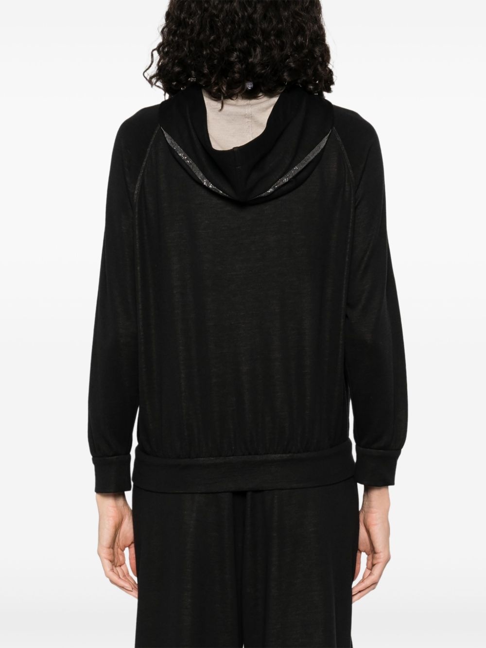 stripe-detail zip-up hoodie - 4