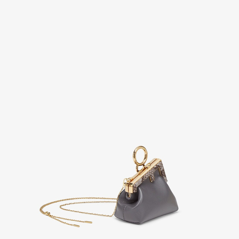 Dark gray nappa leather charm 2