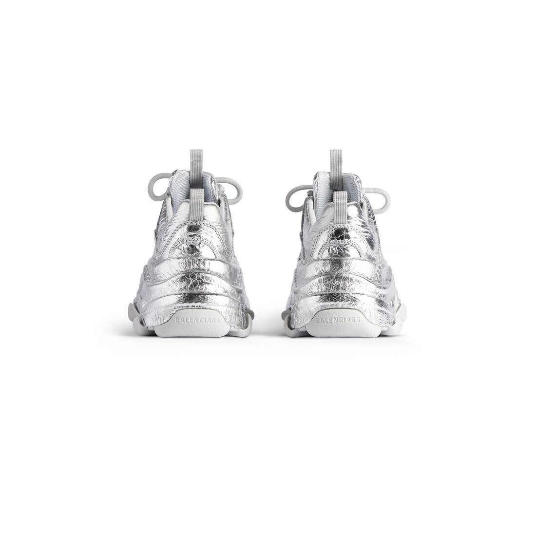 BALENCIAGA Men's Triple S Sneaker in Silver | REVERSIBLE
