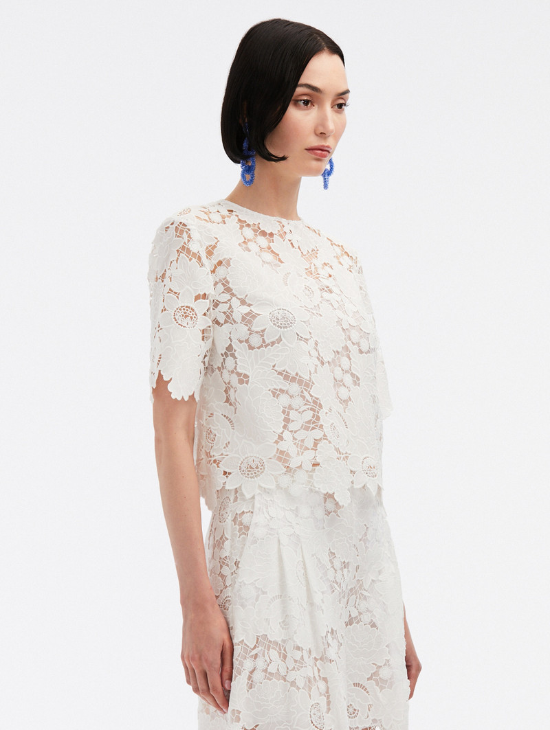 MIXED BOTANICAL GUIPURE LACE TOP 4